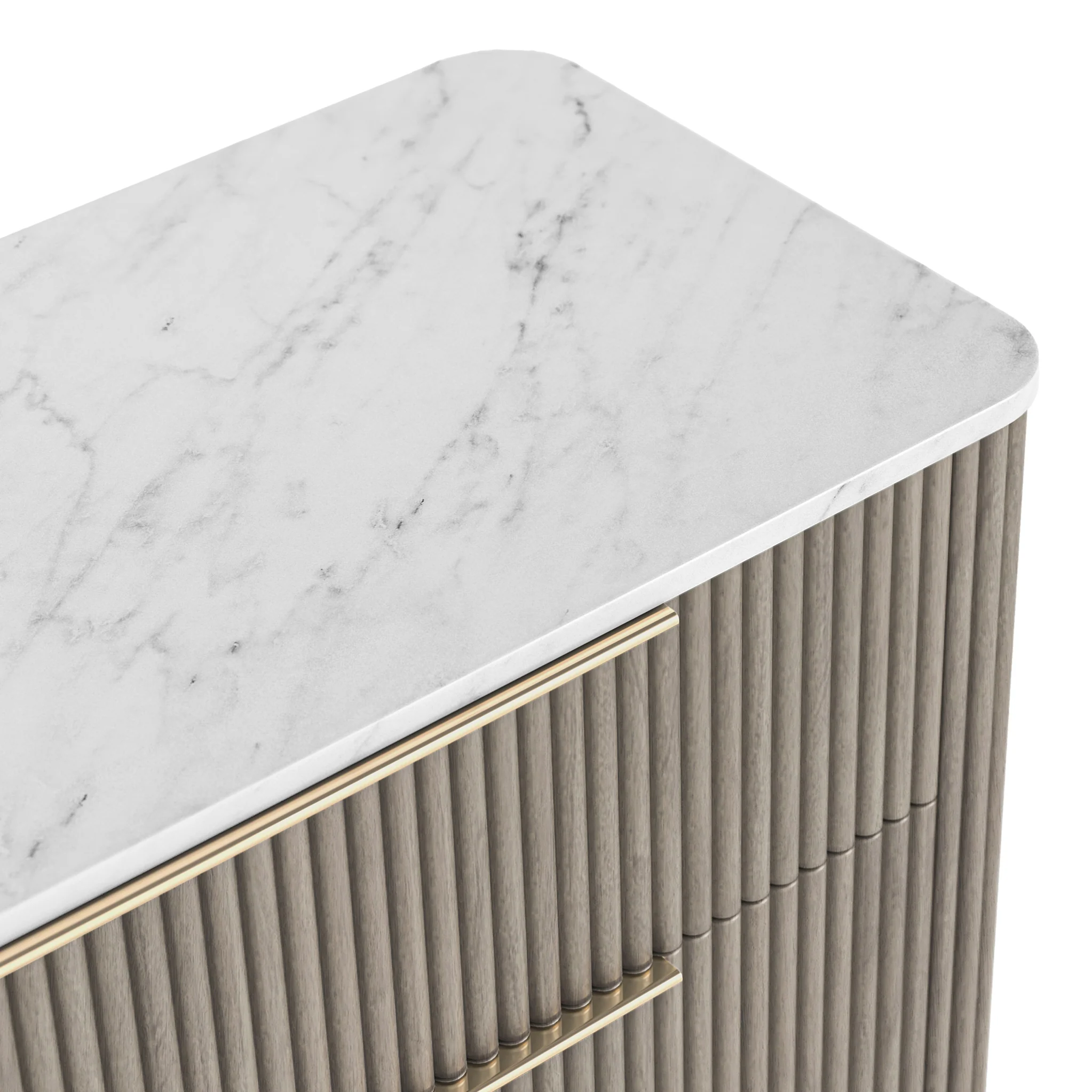 Amelie Grey Fluted 5 Drawer Chest - Image 5