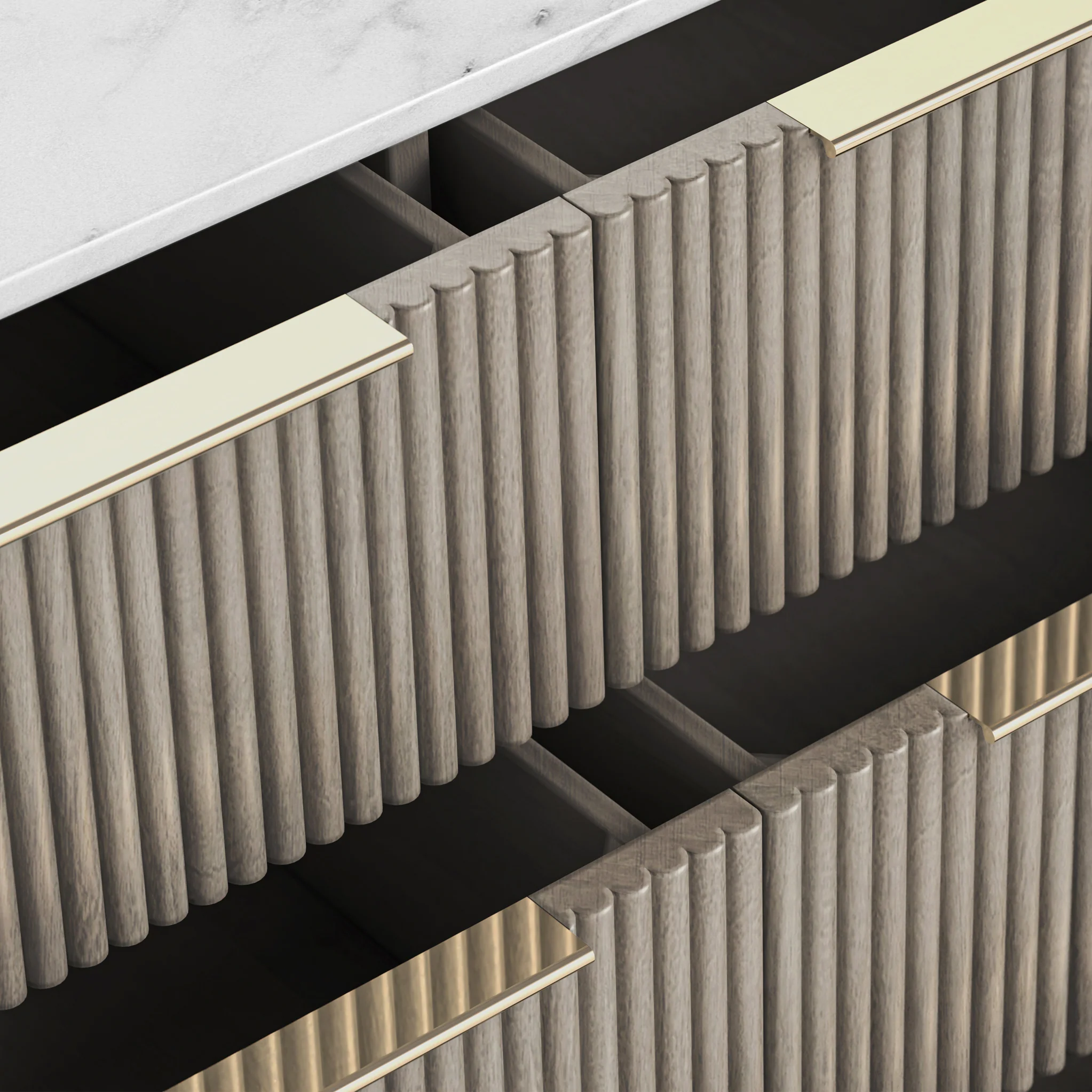 Amelie Grey Fluted 6 Drawer Chest - Image 5