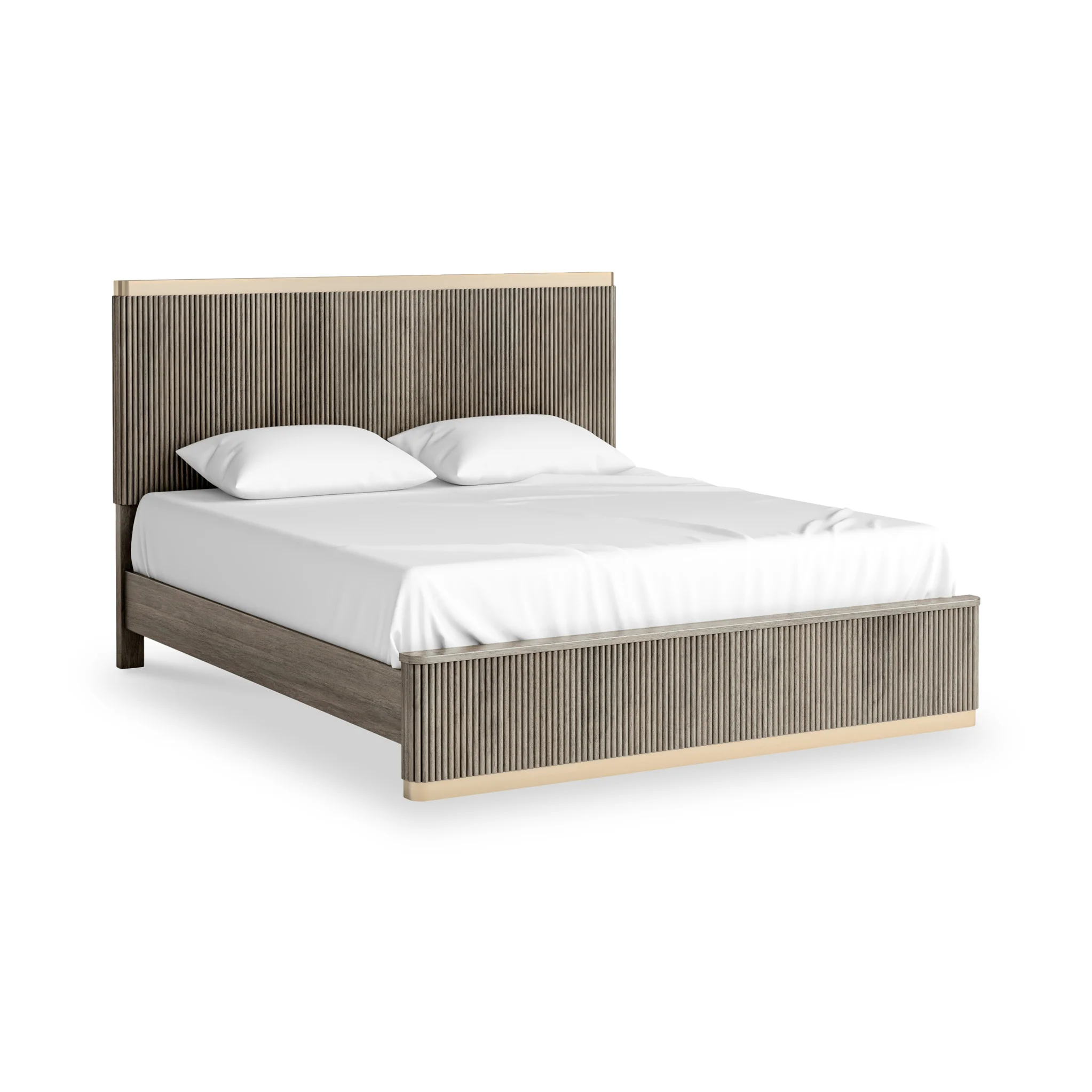 Amelie Grey Fluted Bed - Image 2