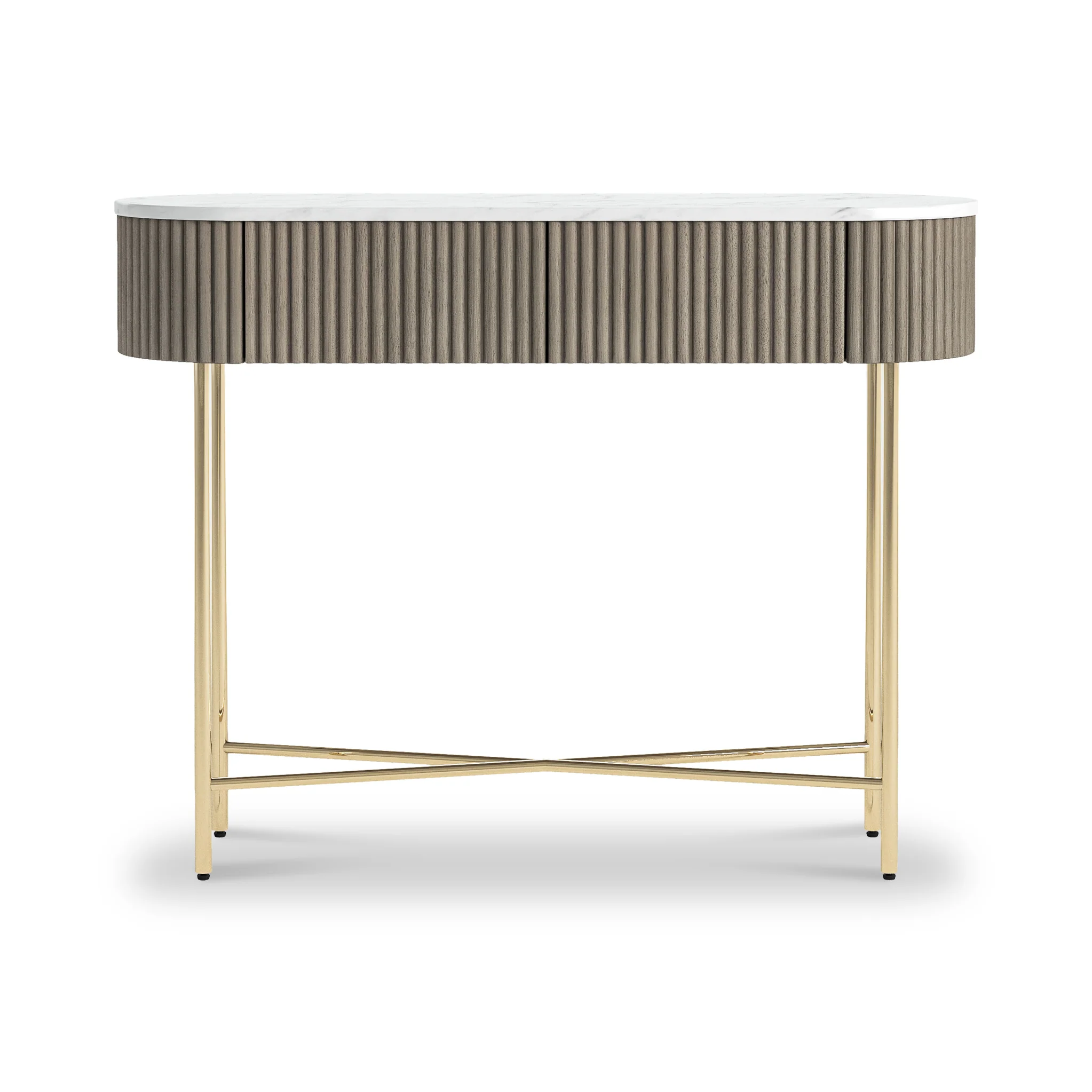 Amelie Grey Fluted Console Table - Image 3
