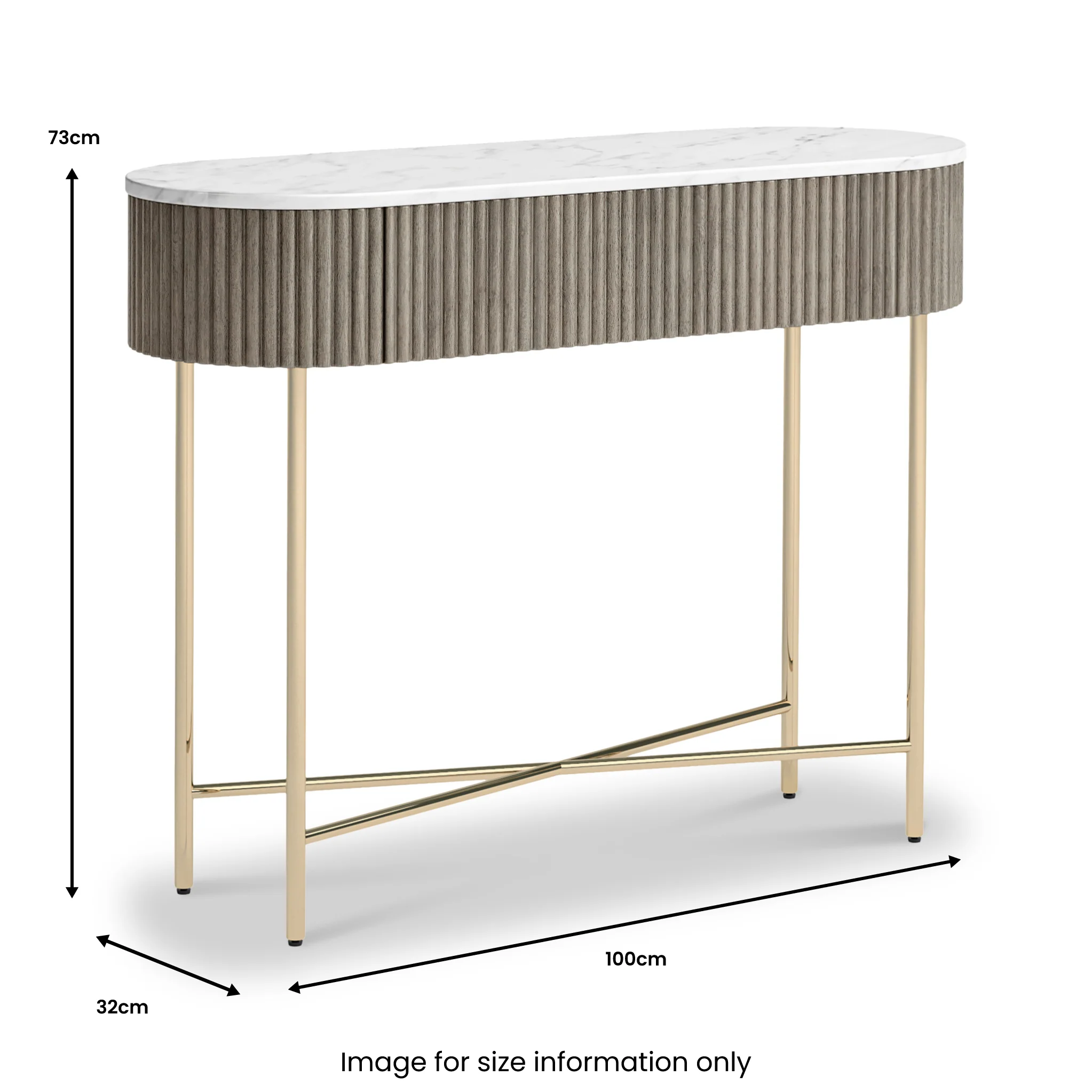 Amelie Grey Fluted Console Table - Image 5