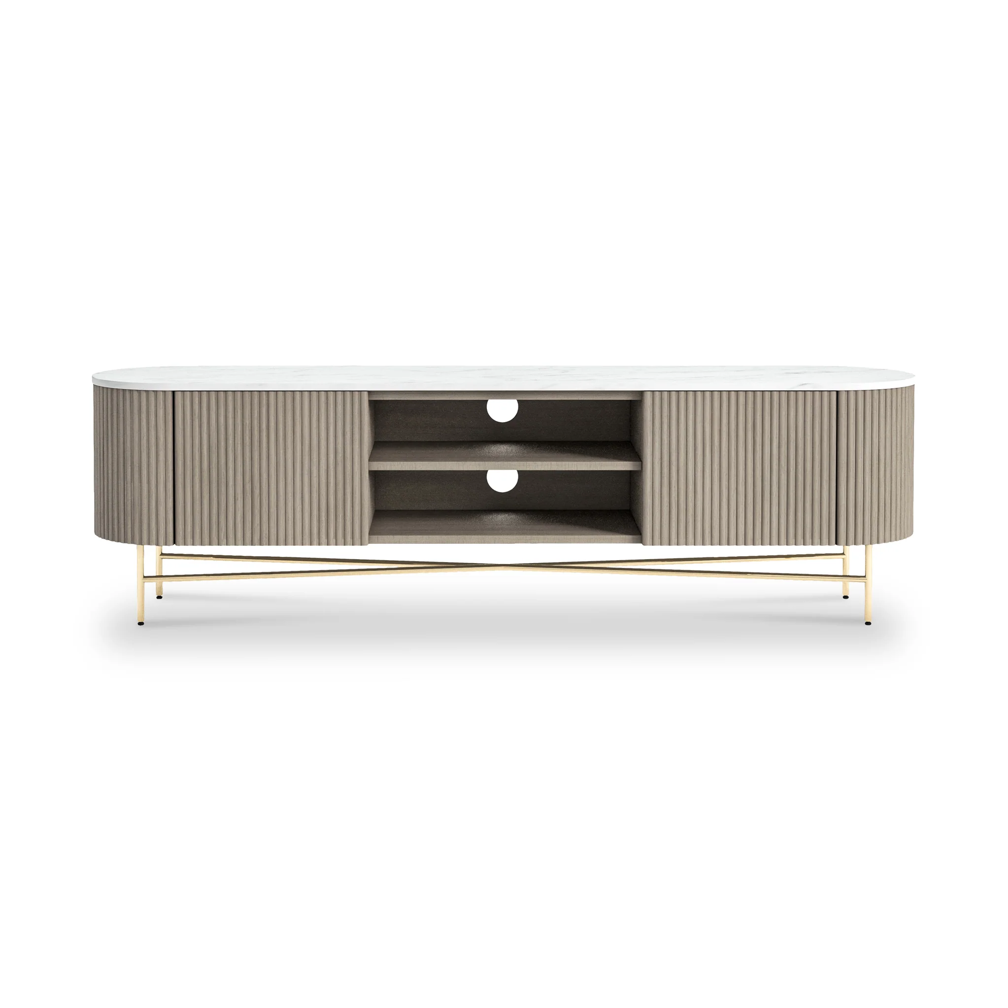 Amelie Grey Fluted Extra Large TV Unit - Image 2