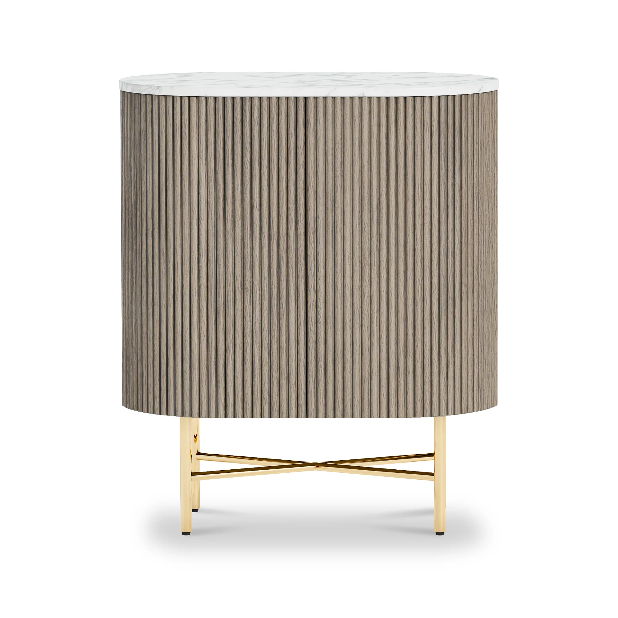 Amelie Grey Fluted Mini Sideboard - Image 3