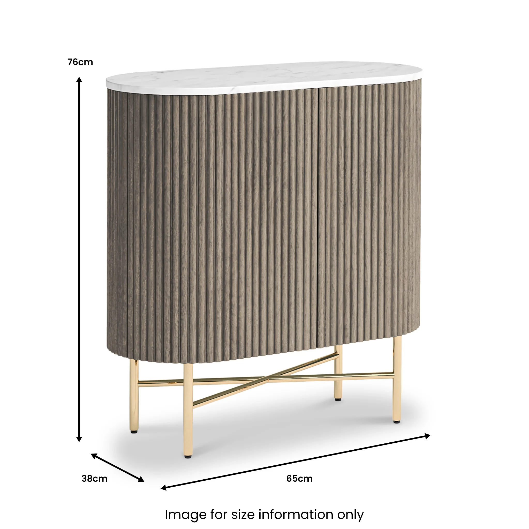 Amelie Grey Fluted Mini Sideboard - Image 8