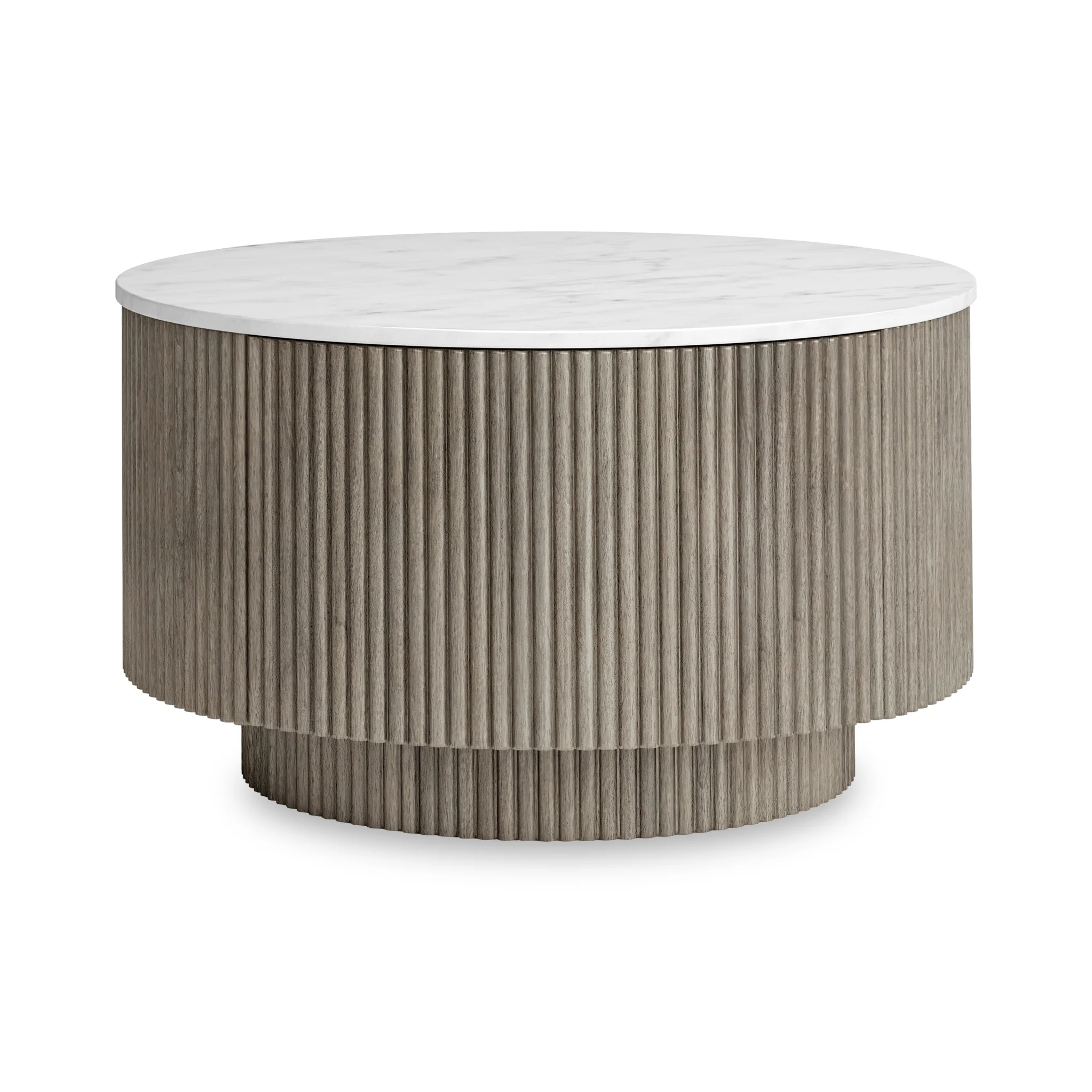 Amelie Grey Fluted Round Coffee Table