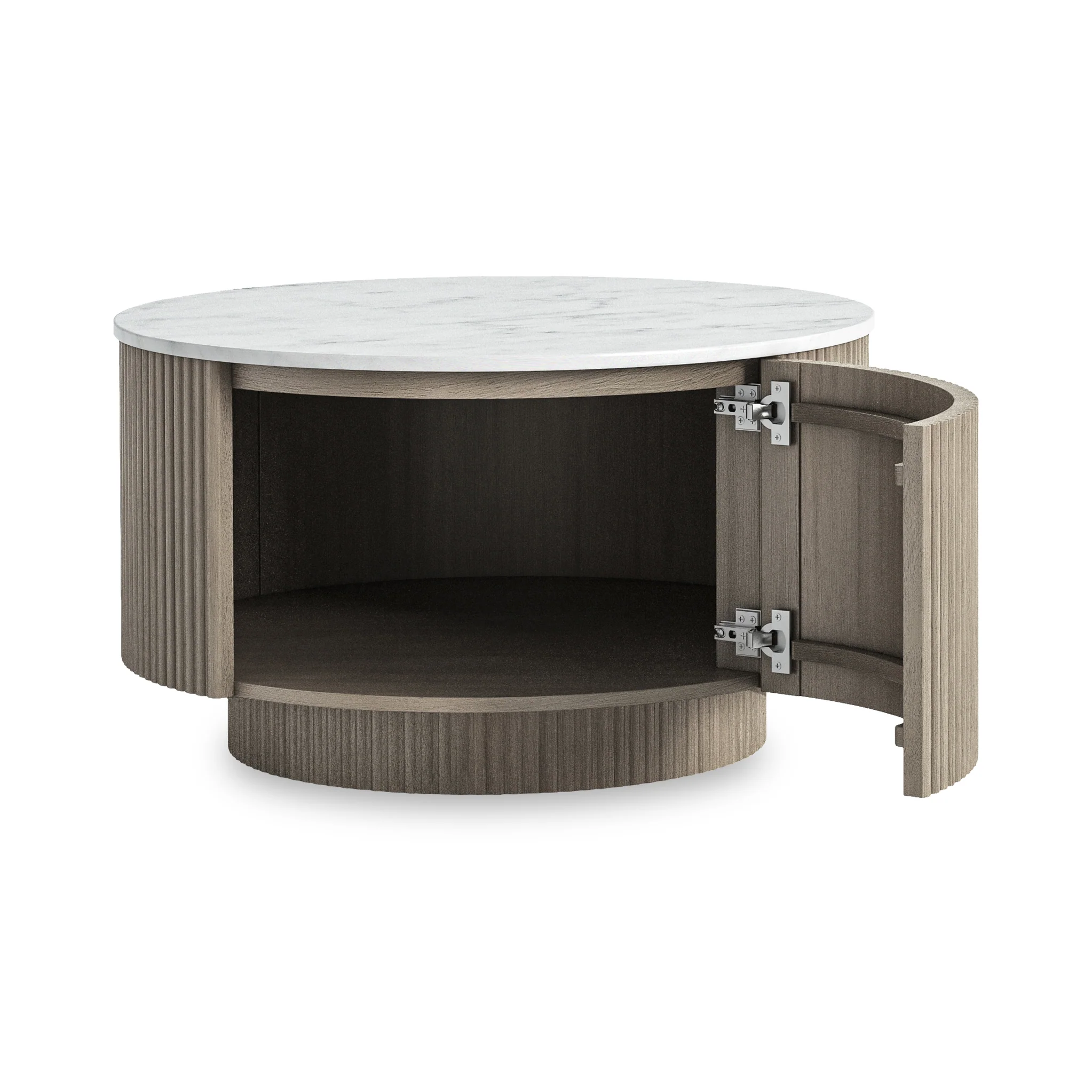 Amelie Grey Fluted Round Coffee Table - Image 3