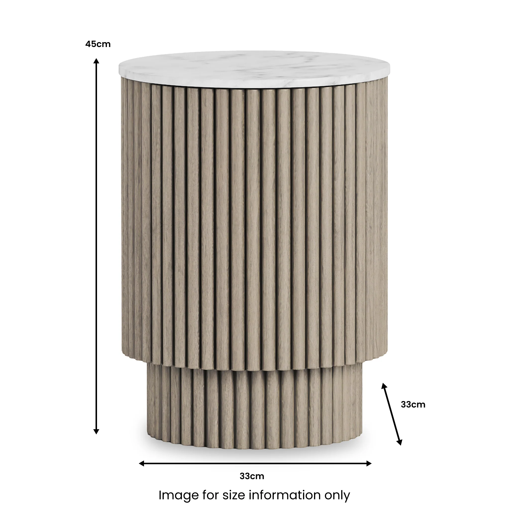 Amelie Grey Fluted Side Table with Door - Image 6