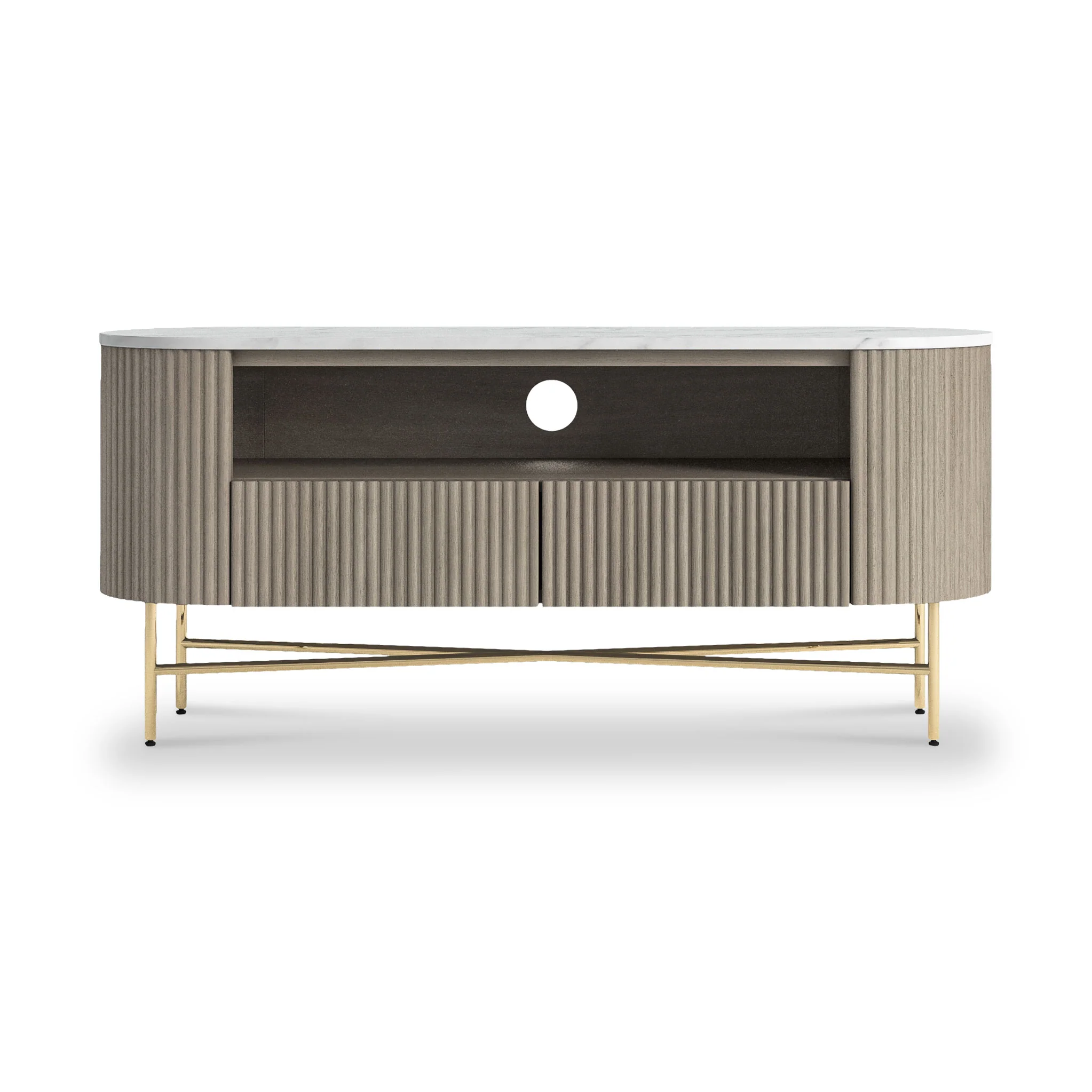 Amelie Grey Fluted TV Unit - Image 3