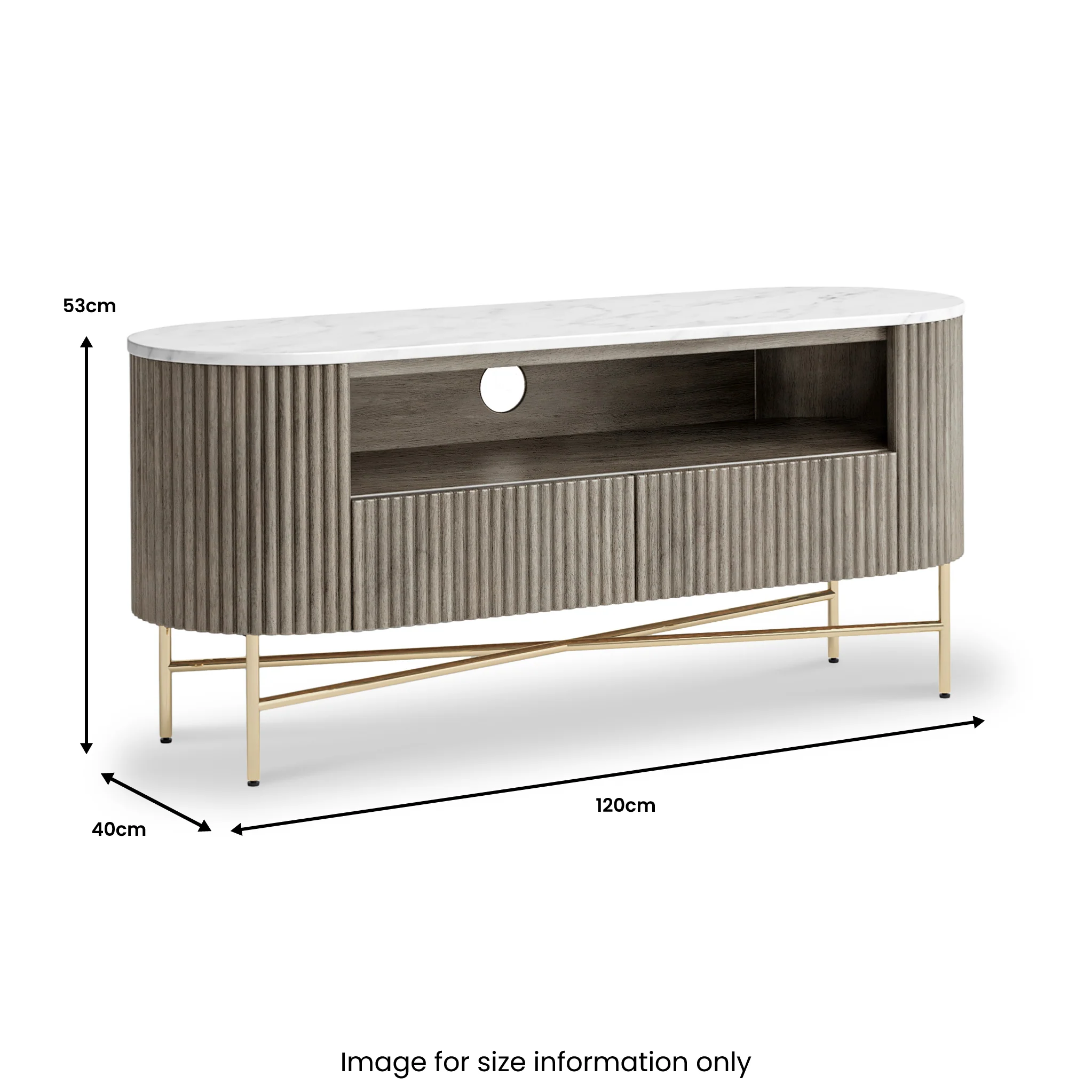 Amelie Grey Fluted TV Unit - Image 5