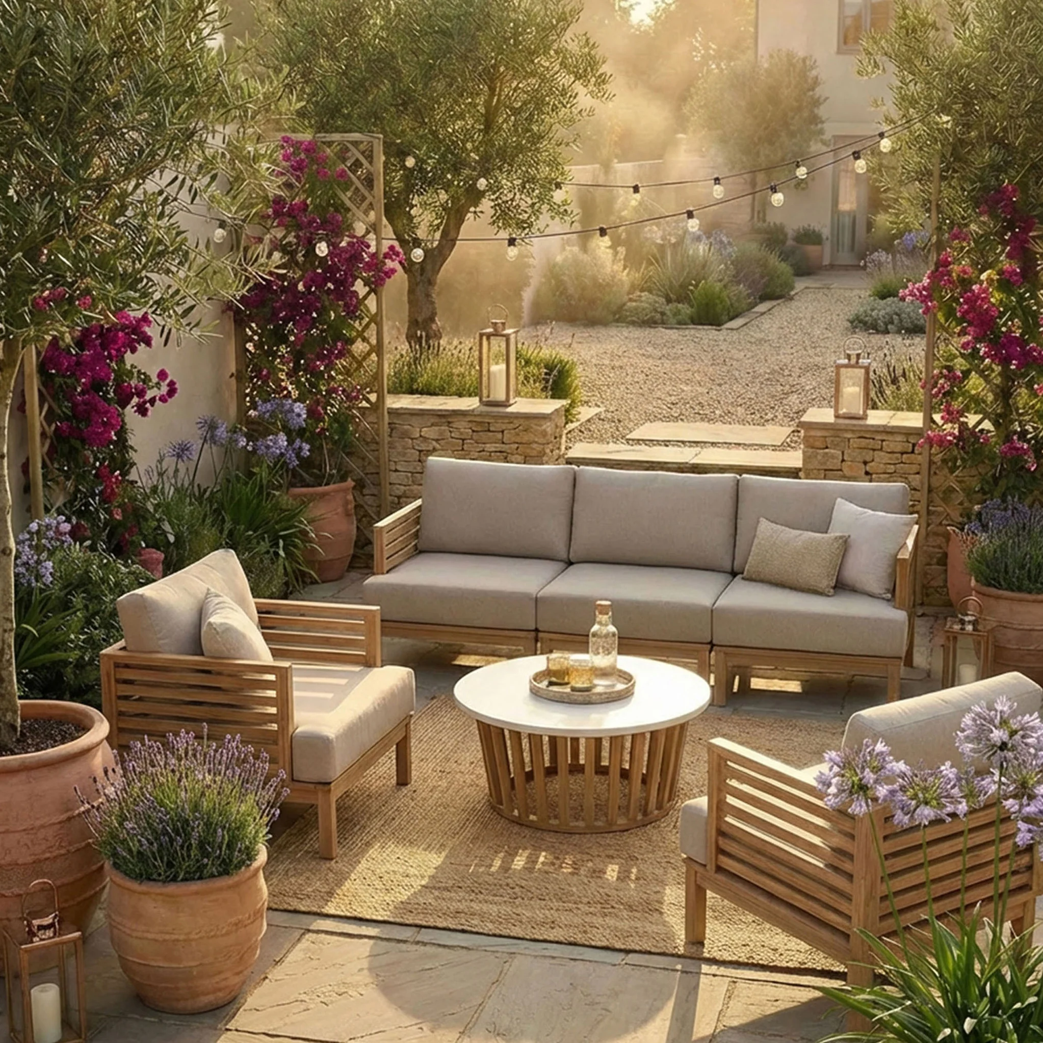 Amira 5 Seater Lounging Set with Coffee Table - Image 3