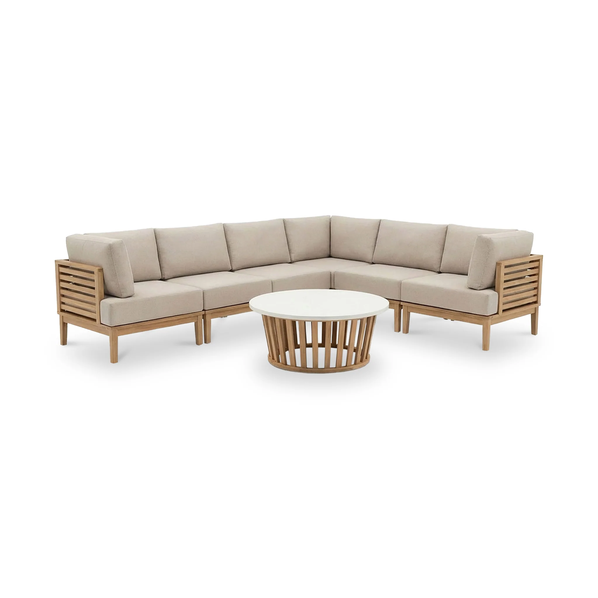 Amira 6 Seater Corner Lounging Set with Coffee Table - Image 2