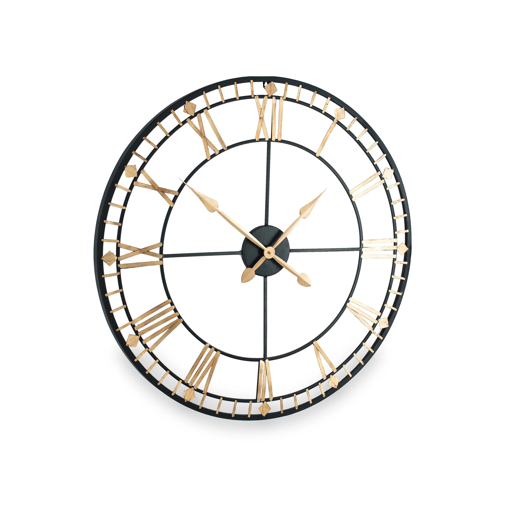 Antique Bronze & Gold Metal Round Wall Clock - Image 3