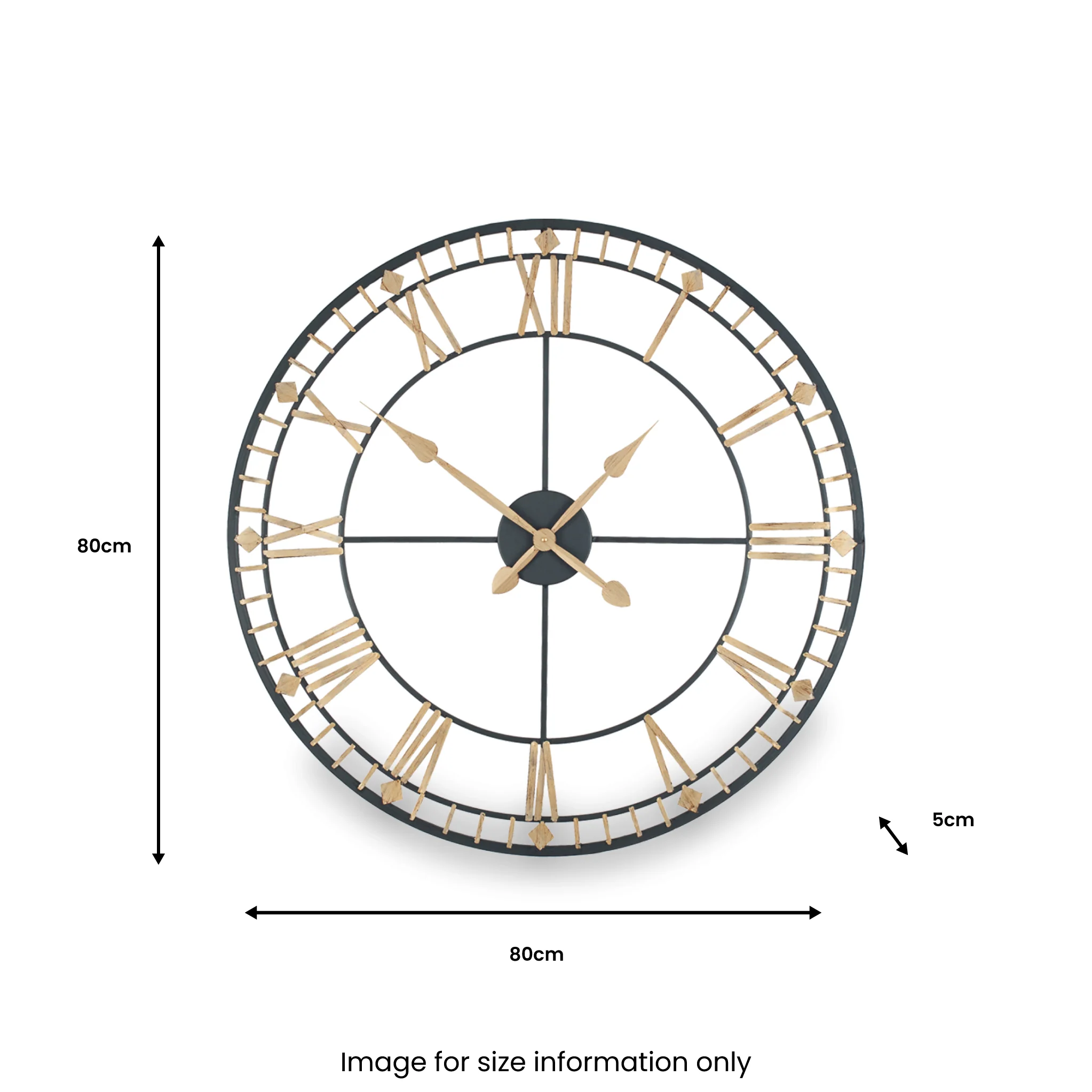 Antique Bronze & Gold Metal Round Wall Clock - Image 7