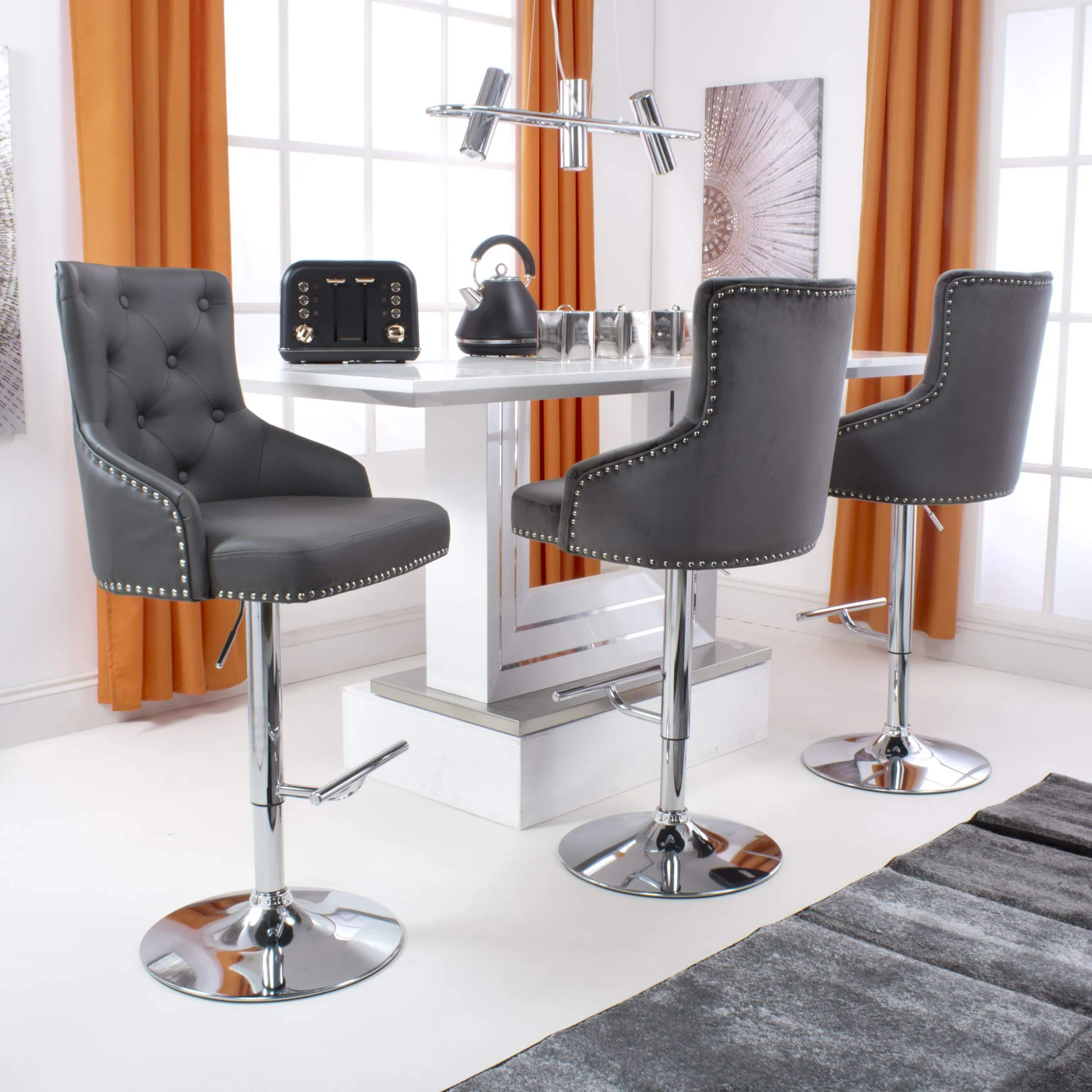 Arddun Faux Leather Bar Stool - Image 4