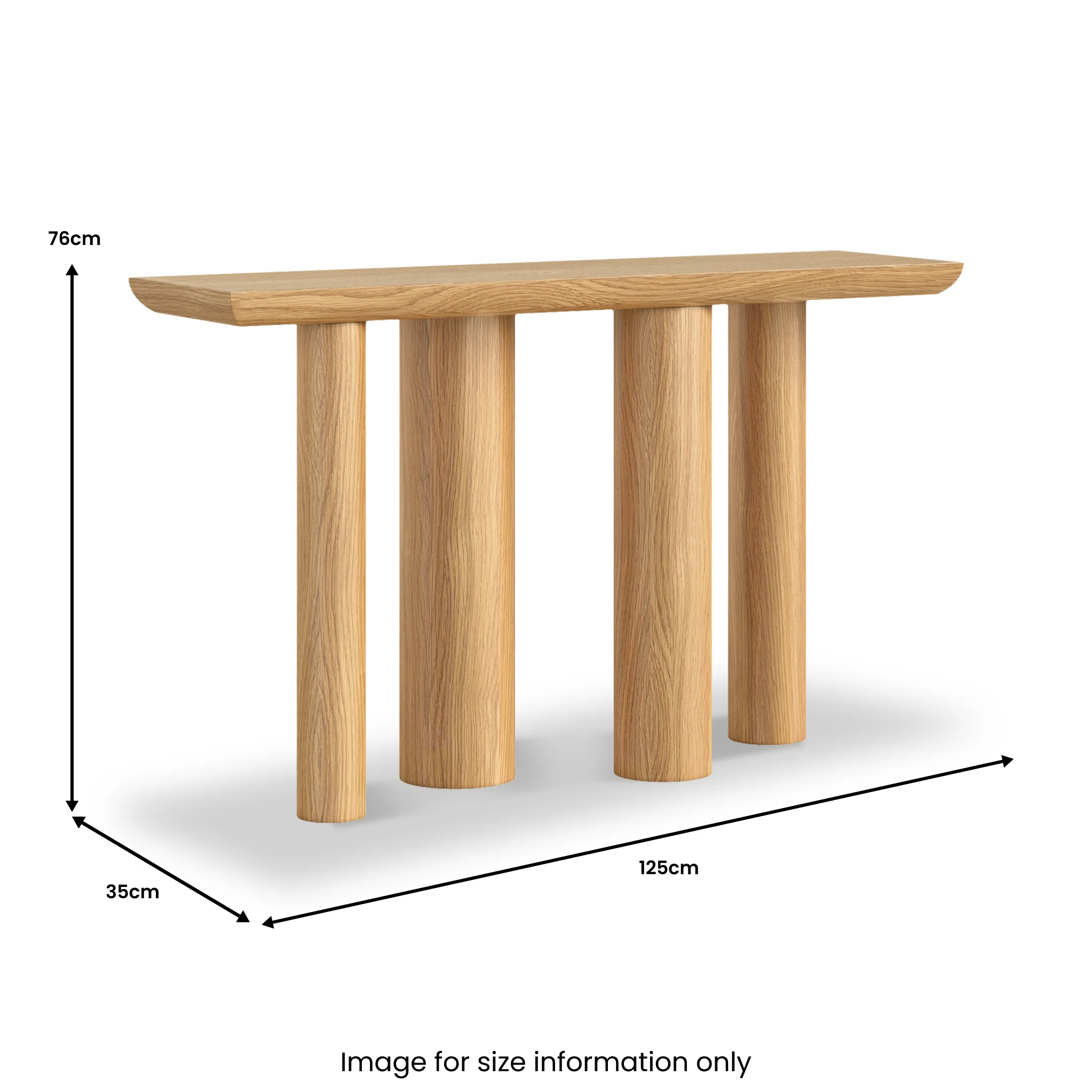 Arden Oak 125cm Console Table - Image 3