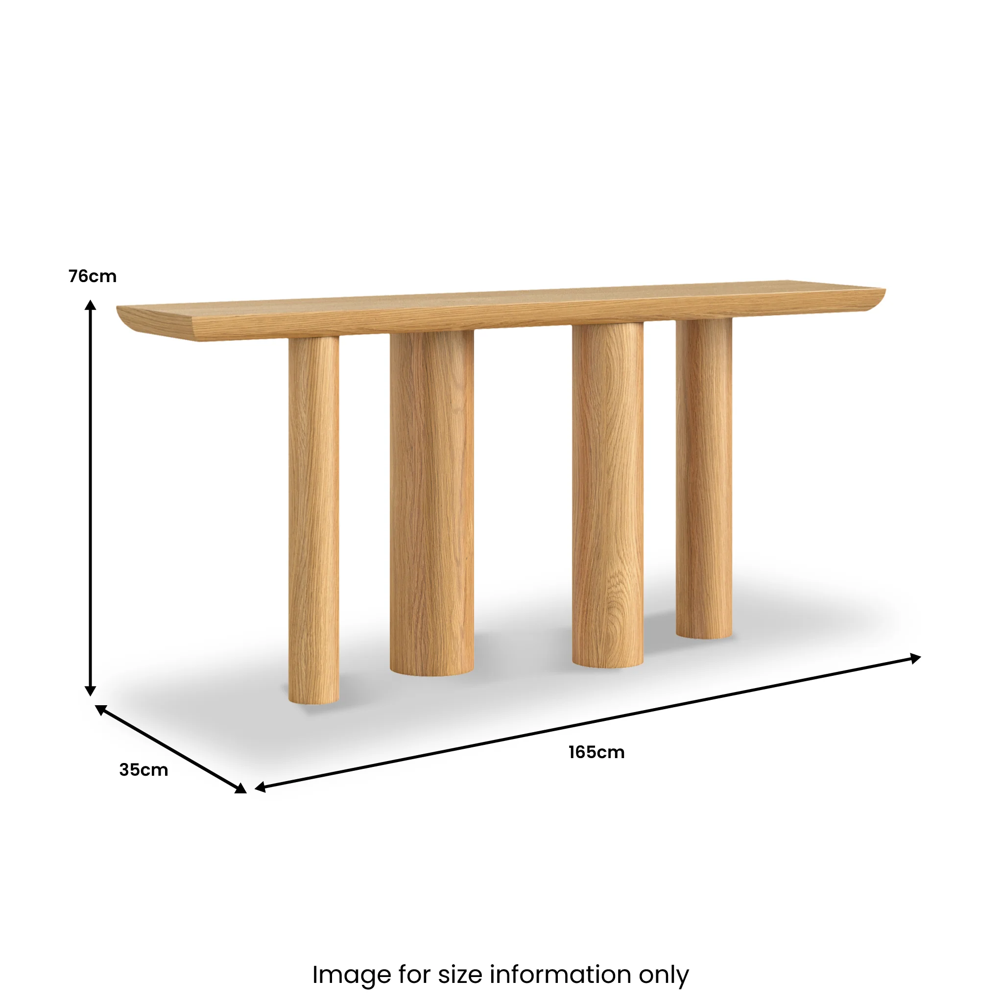 Arden Oak 165cm Console Table - Image 3