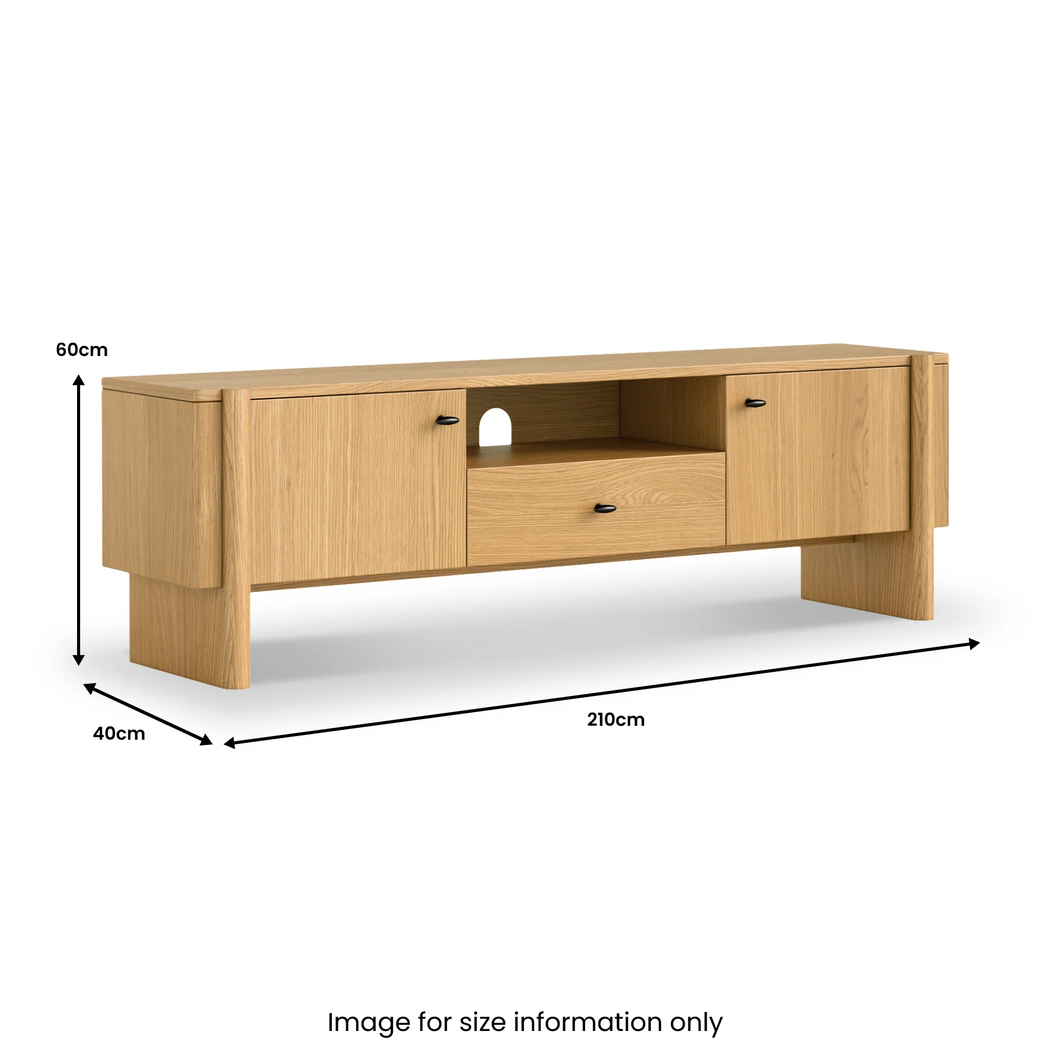 Arden Oak 210cm Wide TV Unit - Image 3