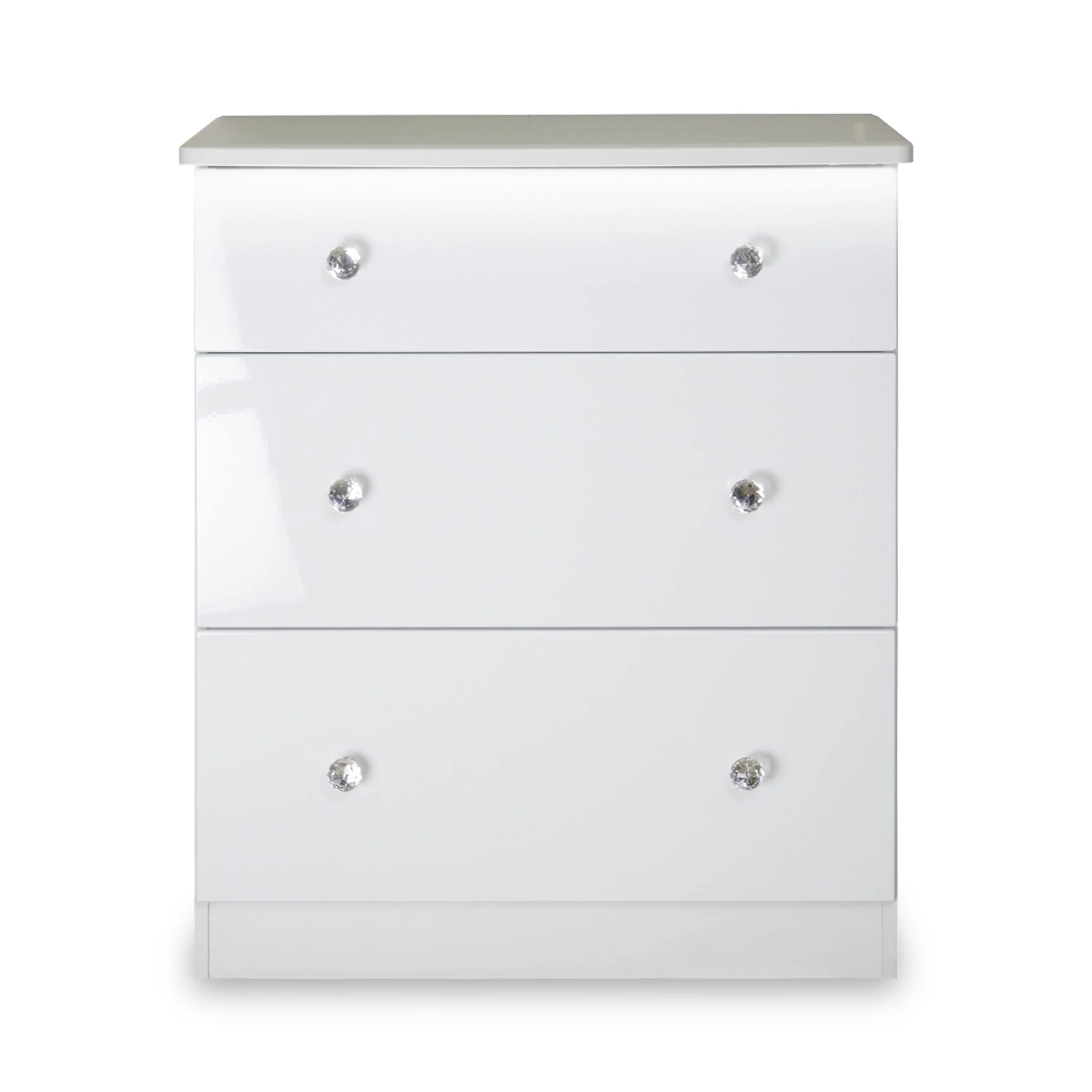 Aria White Gloss with LED Lighting 3 Drawer Deep Chest - Image 3