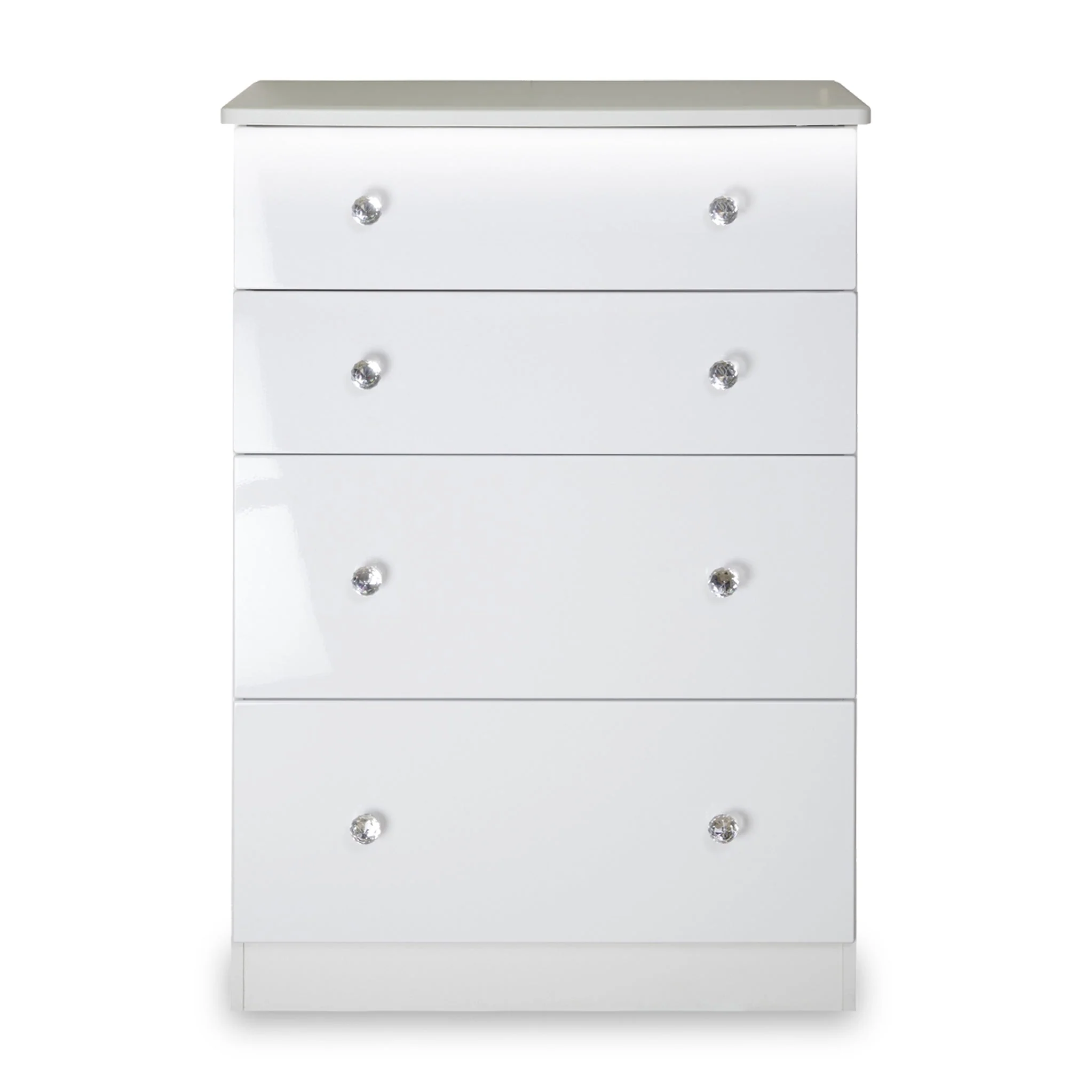 Aria White Gloss with LED Lighting 4 Drawer Deep Chest - Image 3