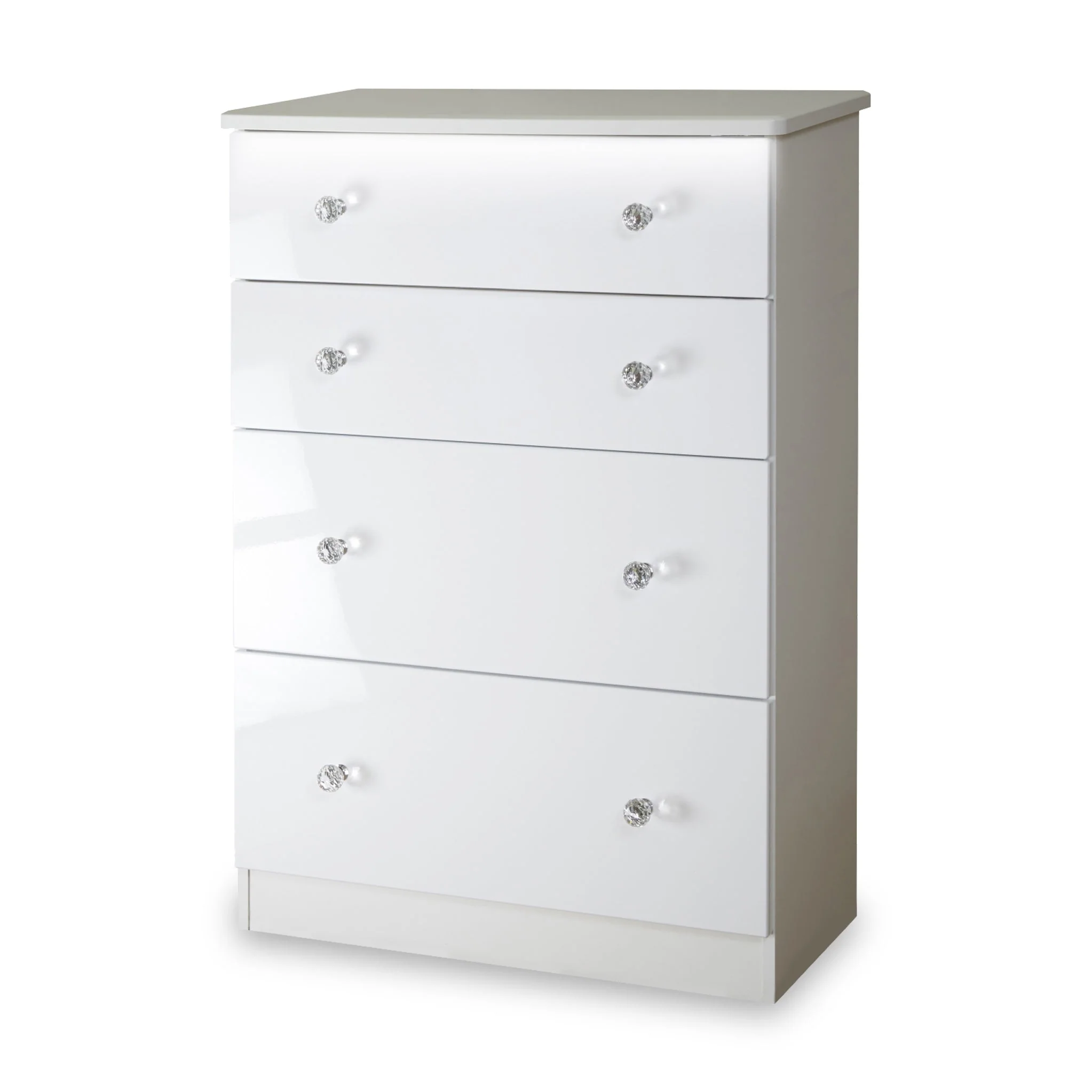 Aria White Gloss with LED Lighting 4 Drawer Deep Chest - Image 4