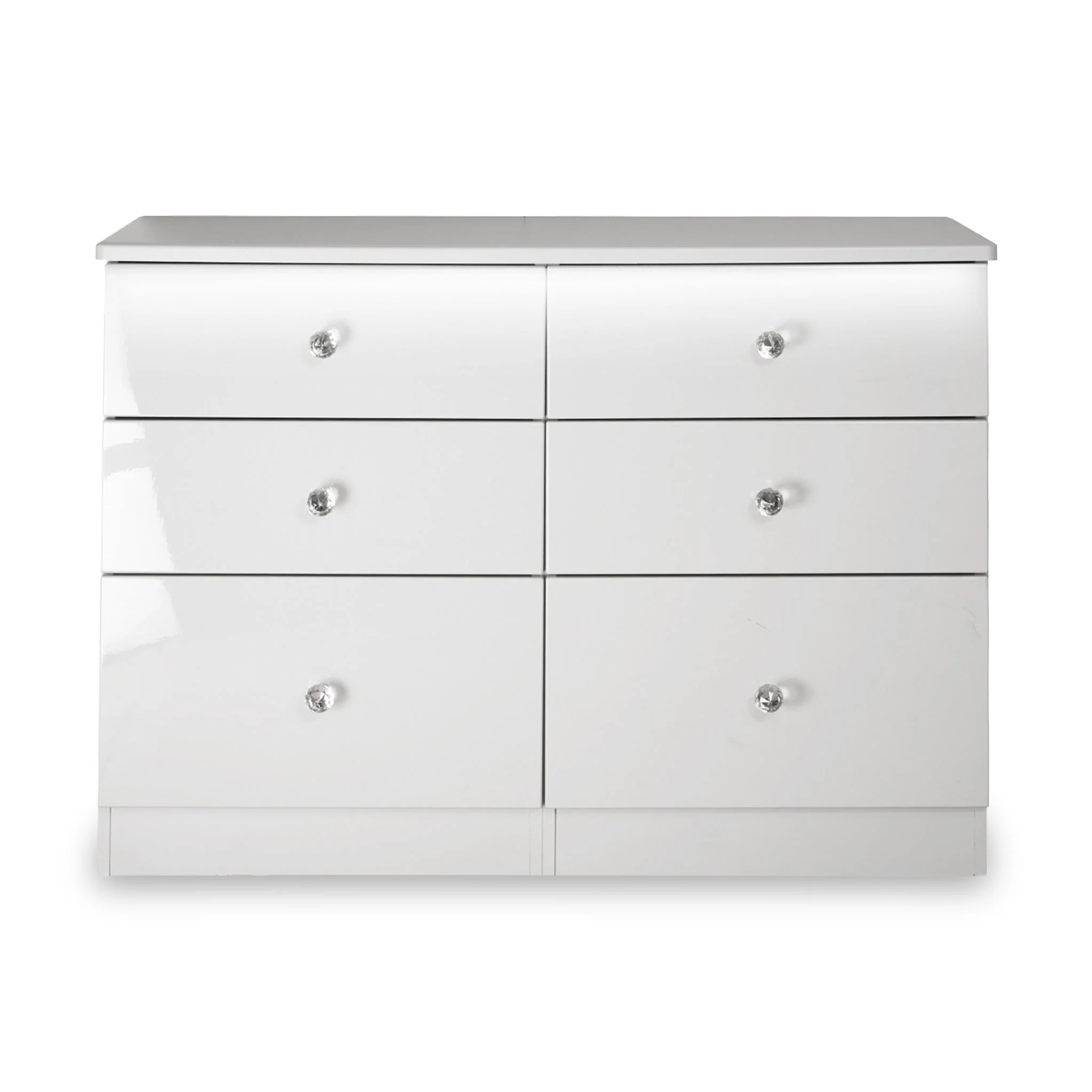 Aria White Gloss with LED Lighting 6 Drawer Wide Chest - Image 3