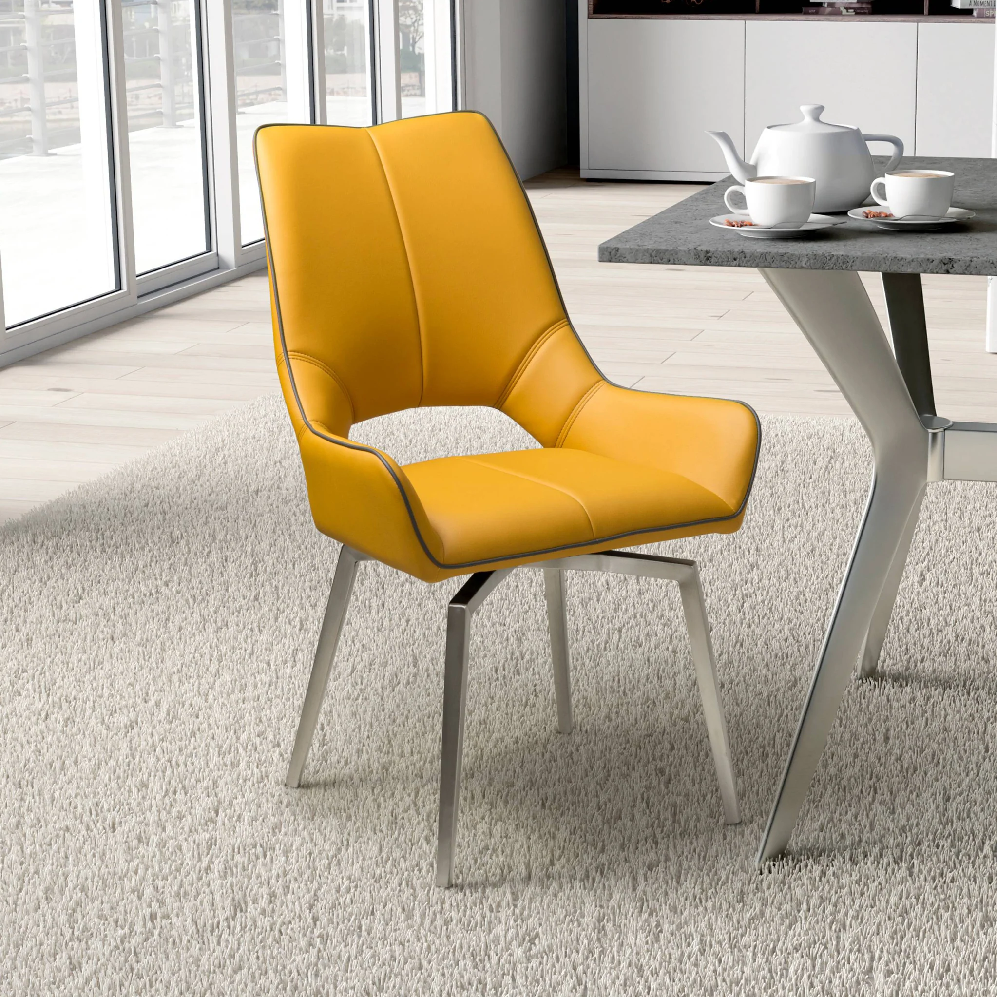 Arlo Swivel Faux Leather Dining Chair - Image 10