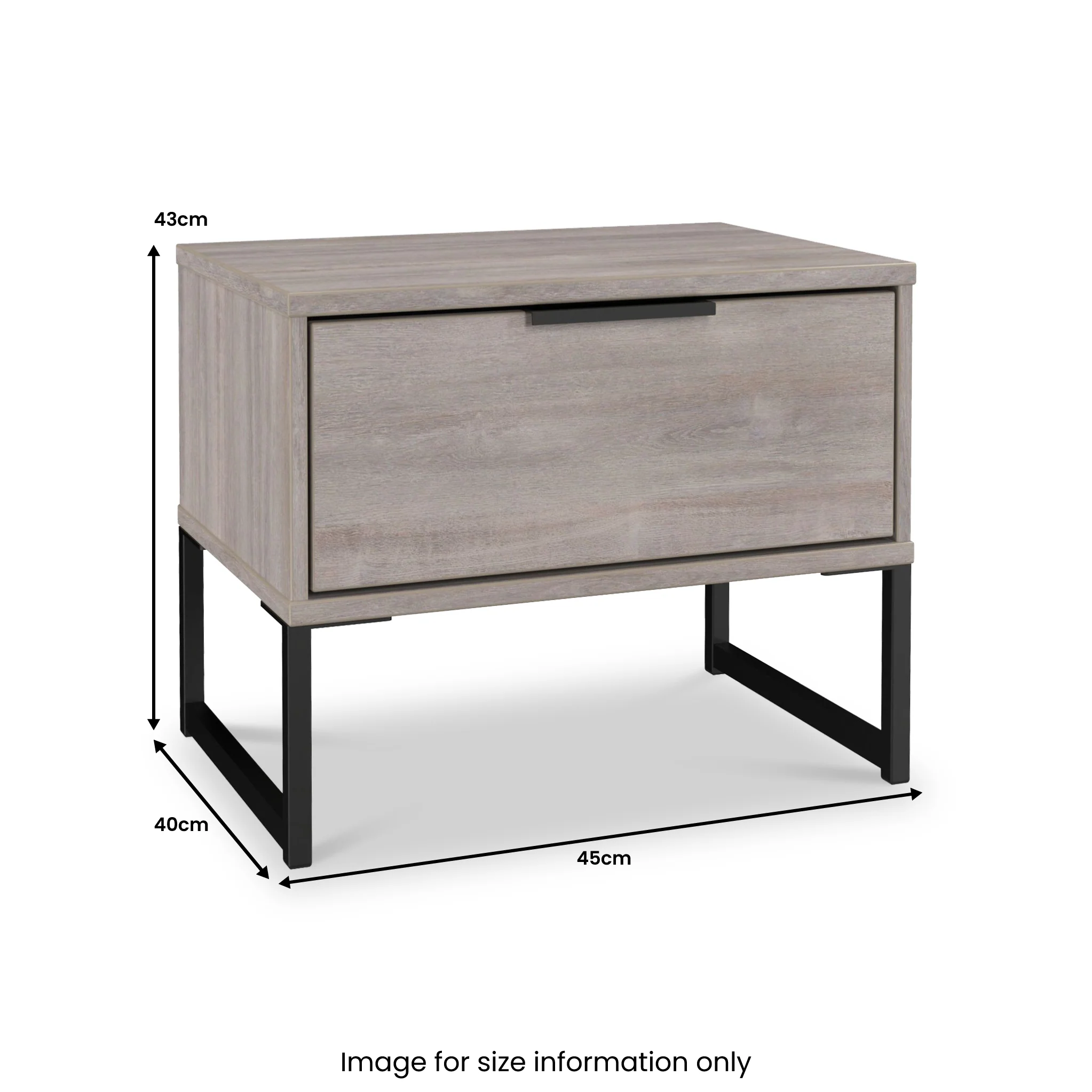 Ashbourne 1 Drawer Bedside Table - Image 12