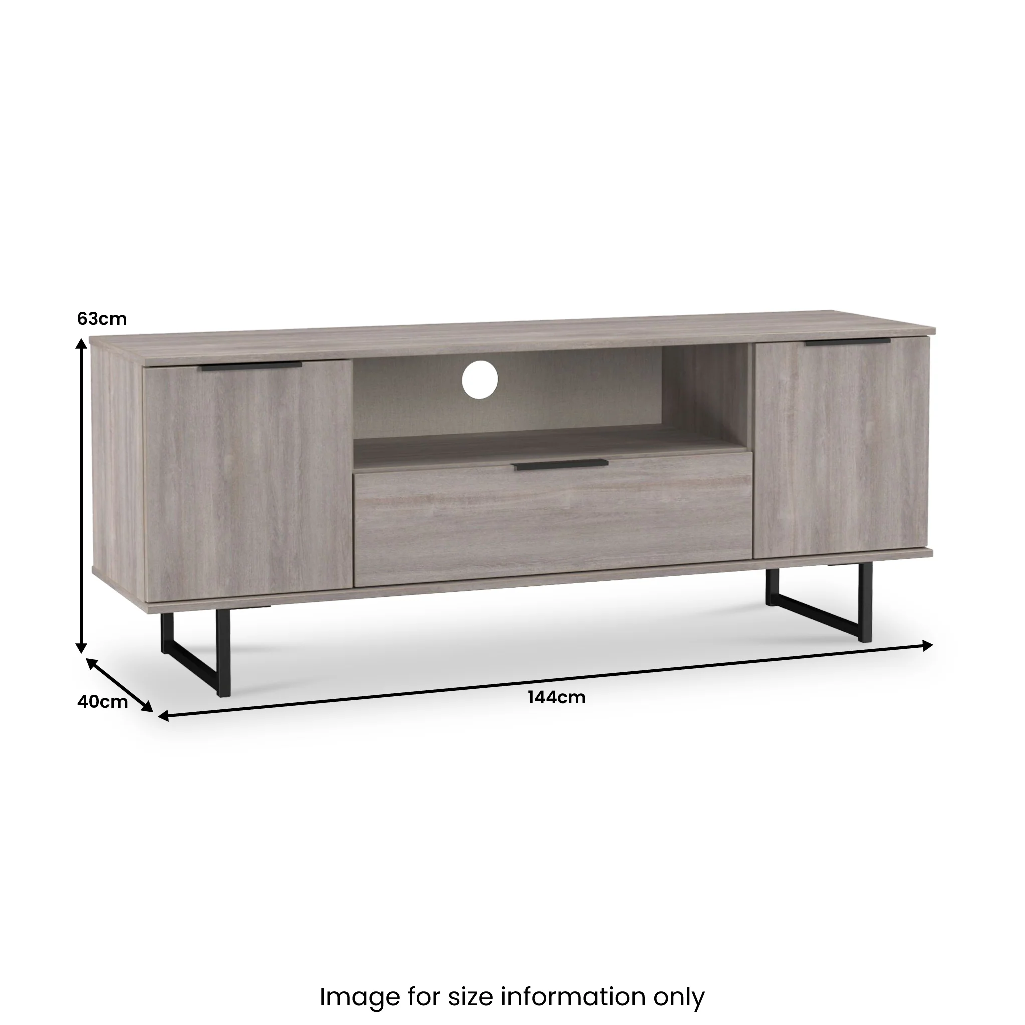 Ashbourne 2 Door 1 Drawer Wide TV Unit - Image 13