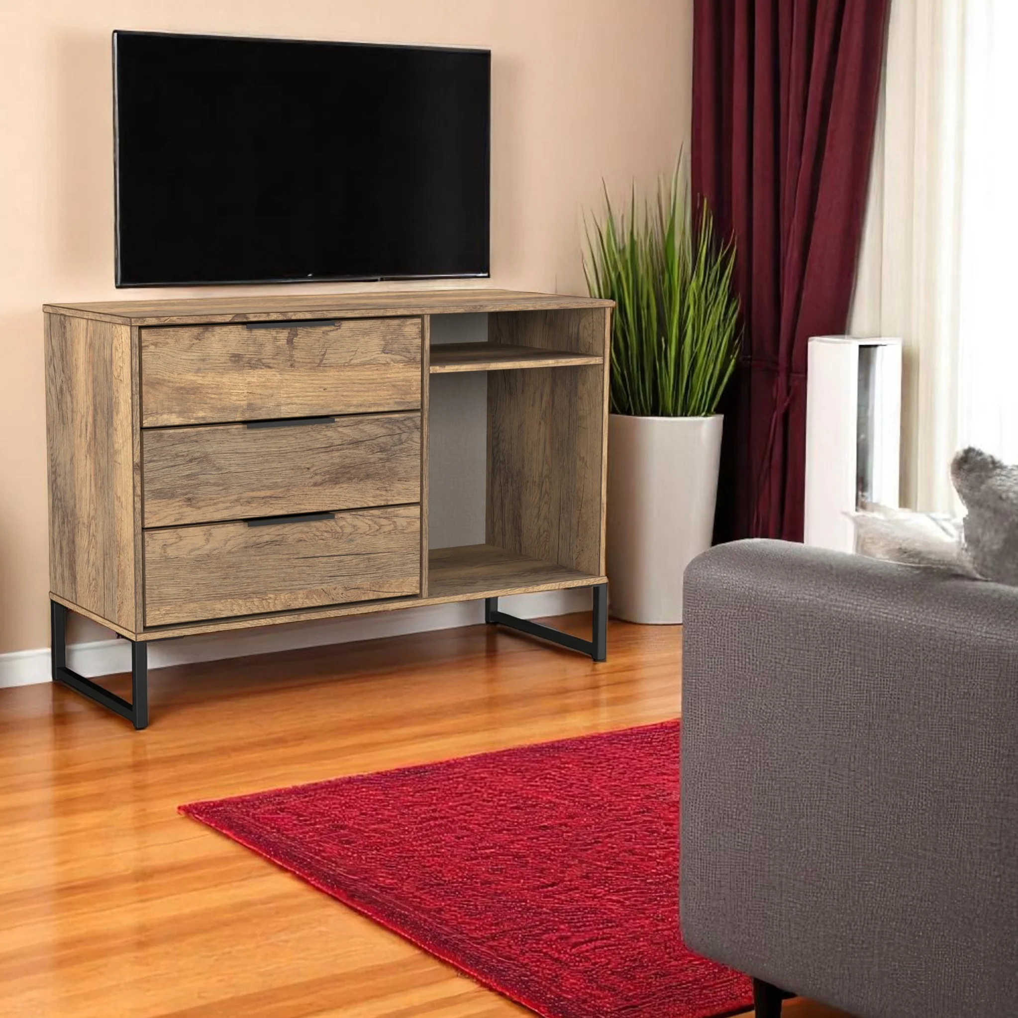 Ashbourne 3 Drawer TV Unit - Image 9