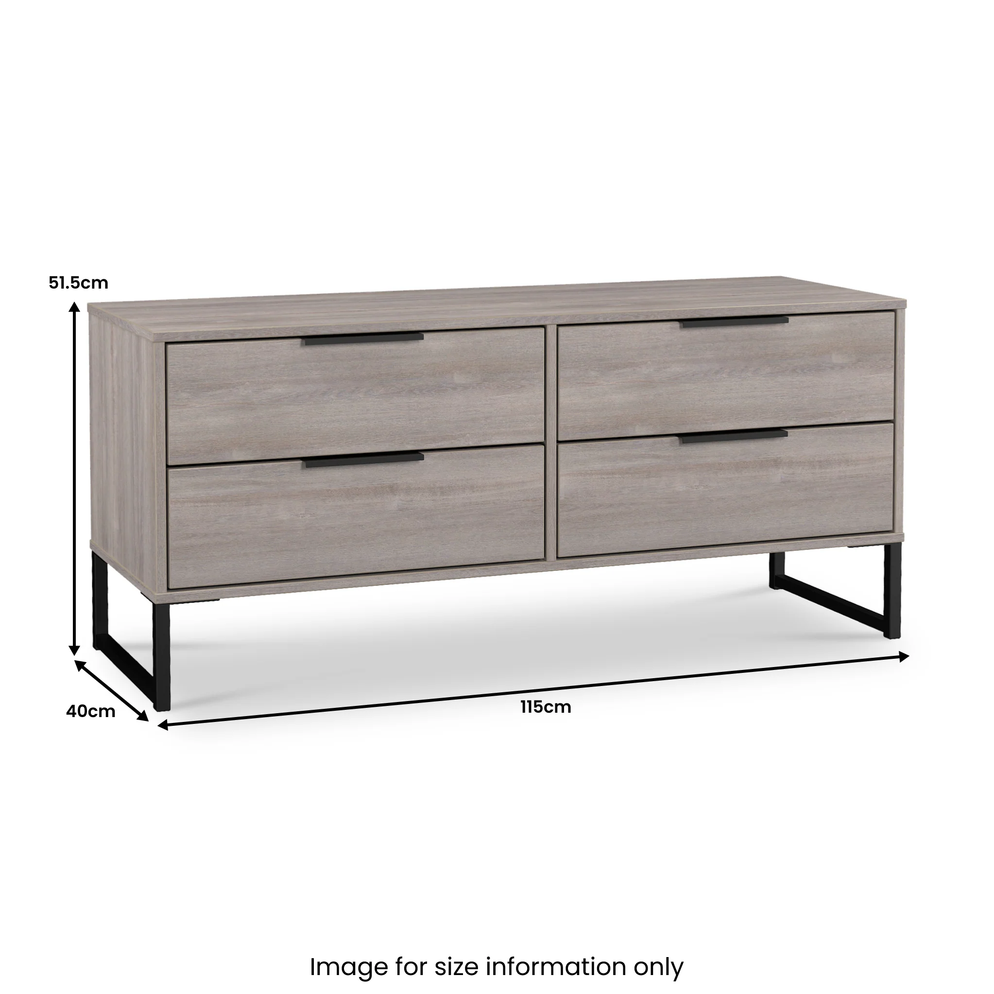 Ashbourne 4 Drawer Low Storage Unit - Image 12