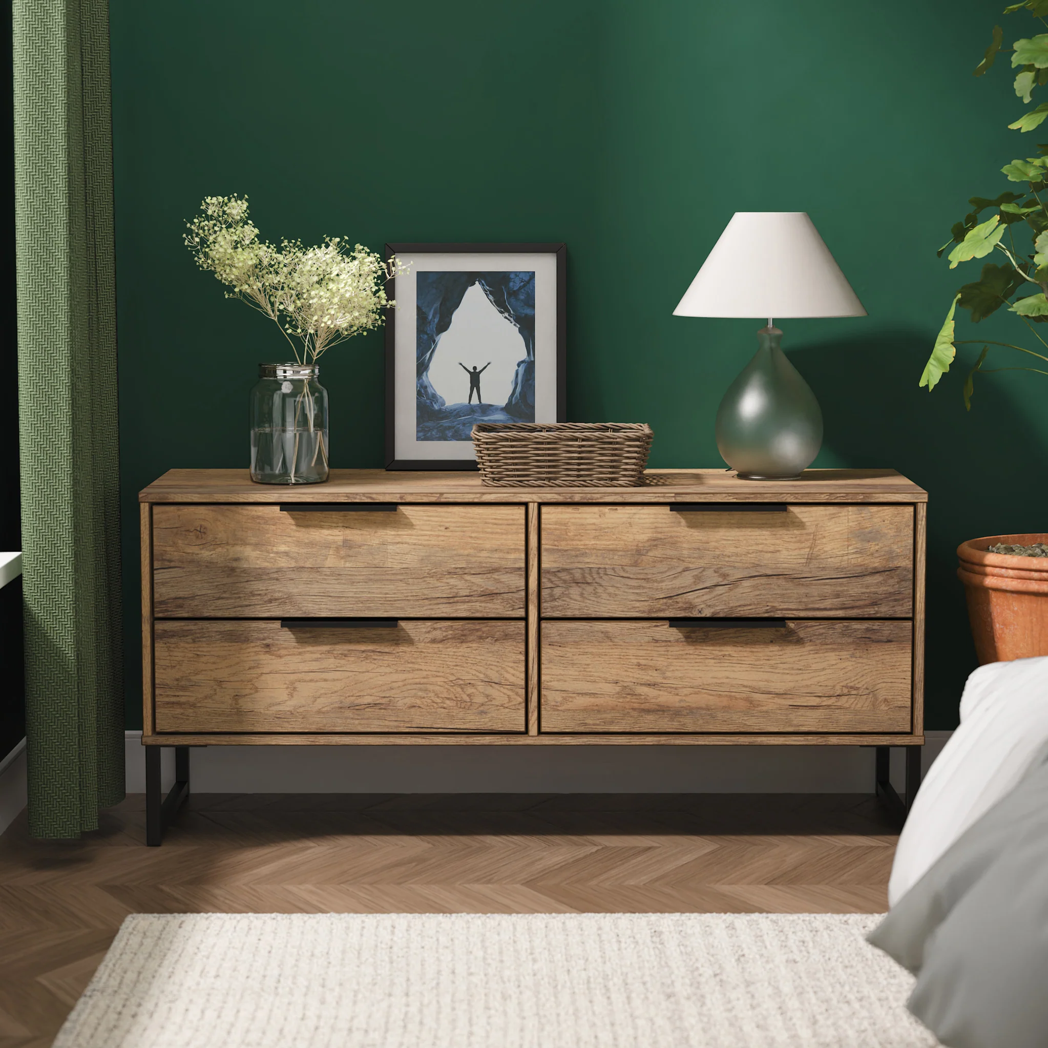 Ashbourne 4 Drawer Low Storage Unit - Image 8