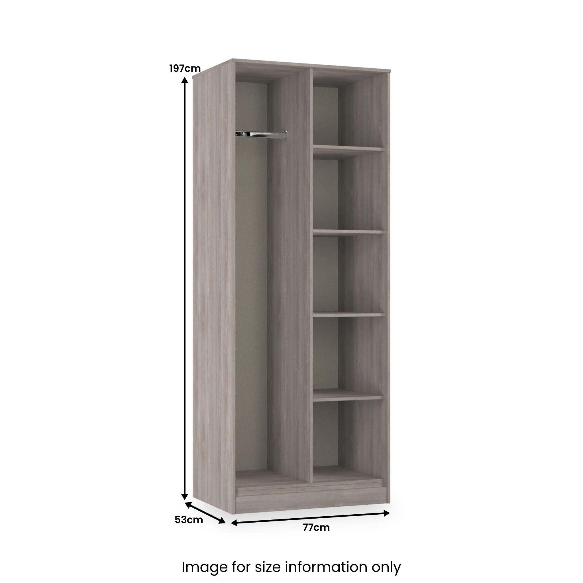 Ashbourne Open Shelf Wardrobe - Image 14