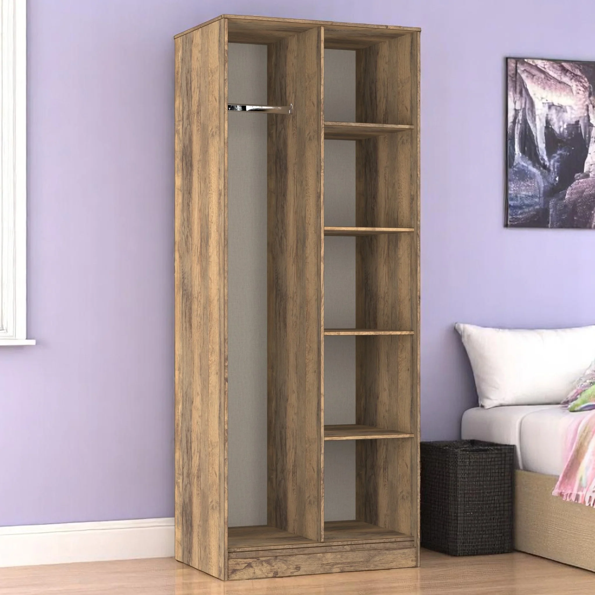 Ashbourne Open Shelf Wardrobe - Image 8
