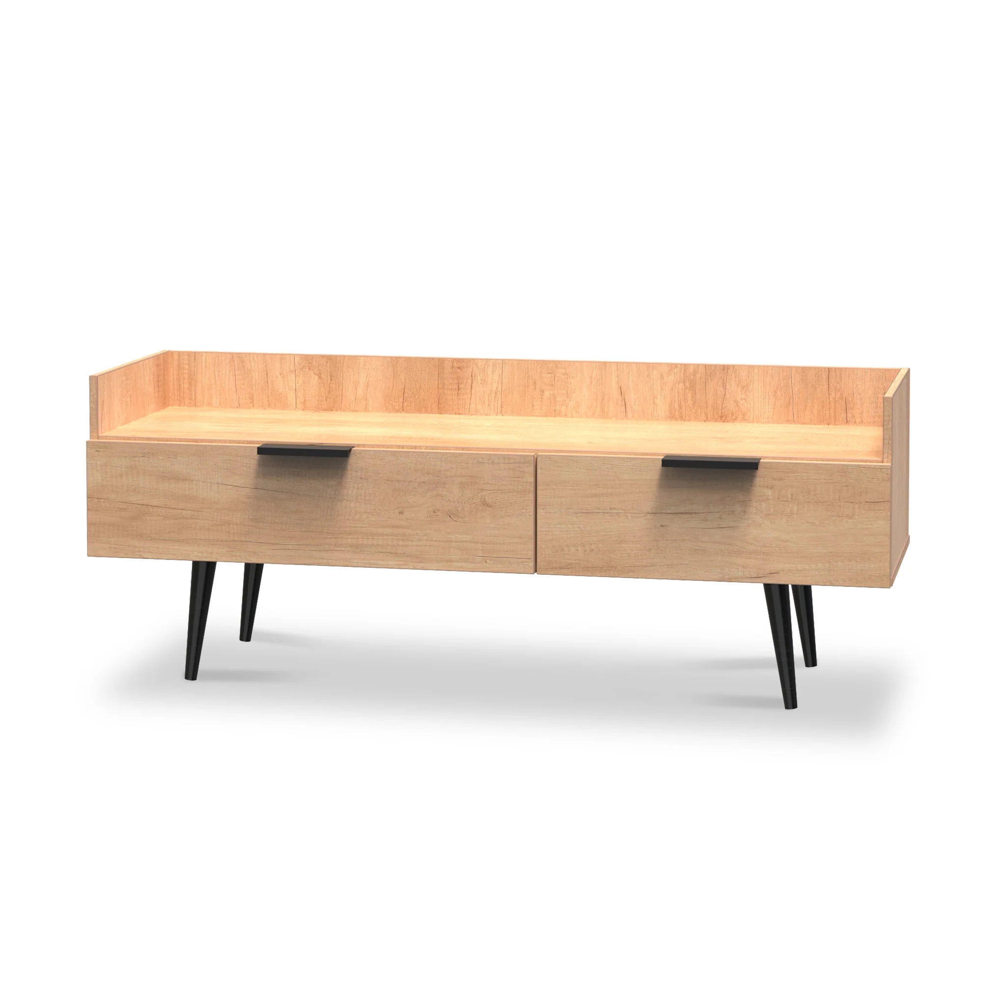 Asher Light Oak Media Console Unit with Black Legs - Image 3