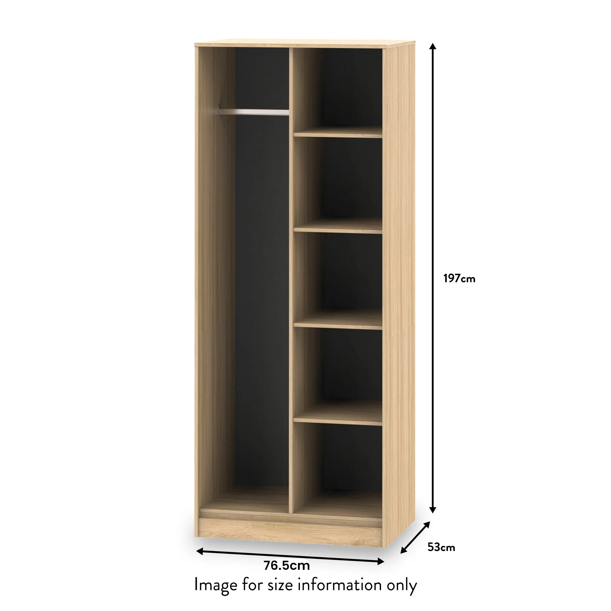 Asher Light Oak Open Shelf Unit - Image 4