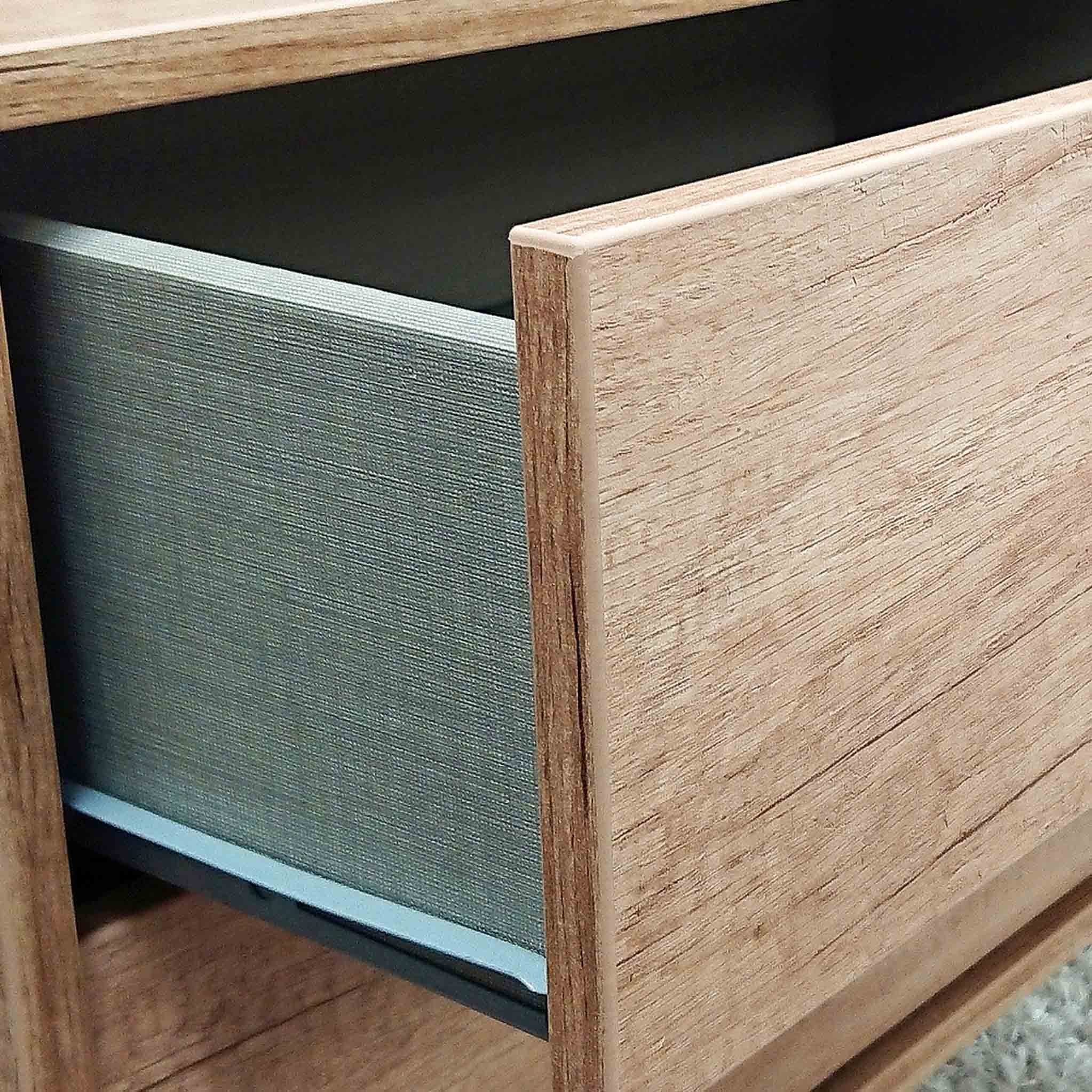 Asher Light Oak TV Console Unit with Black Legs - Image 5