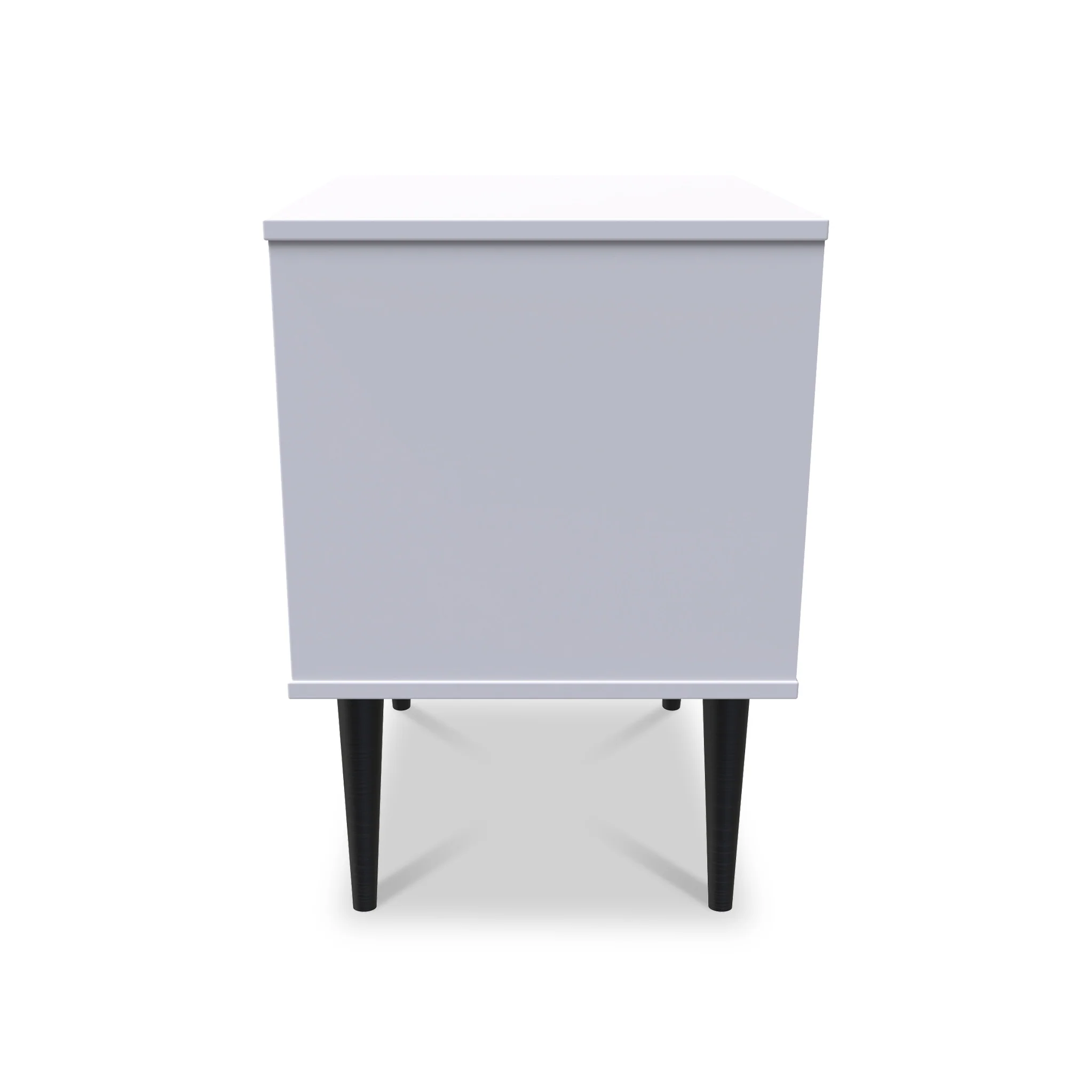 Asher White 2 Drawer Bedside Table with Black Legs - Image 6