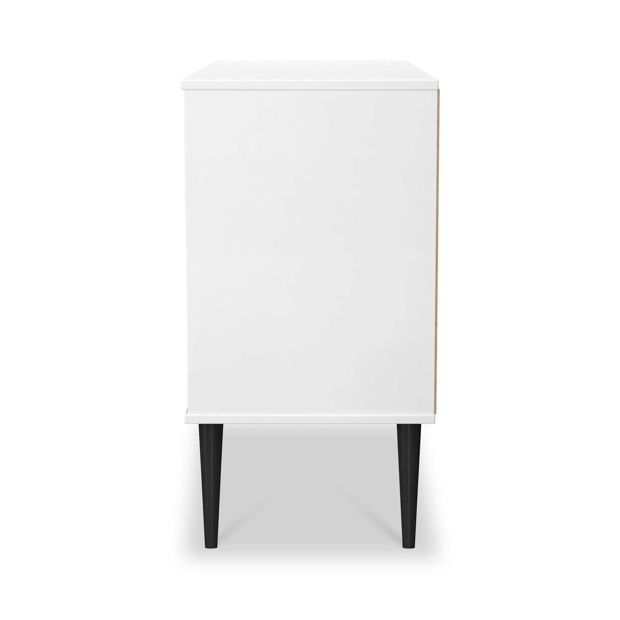 Asher White 3 Drawer TV Unit with Black Legs - Image 3