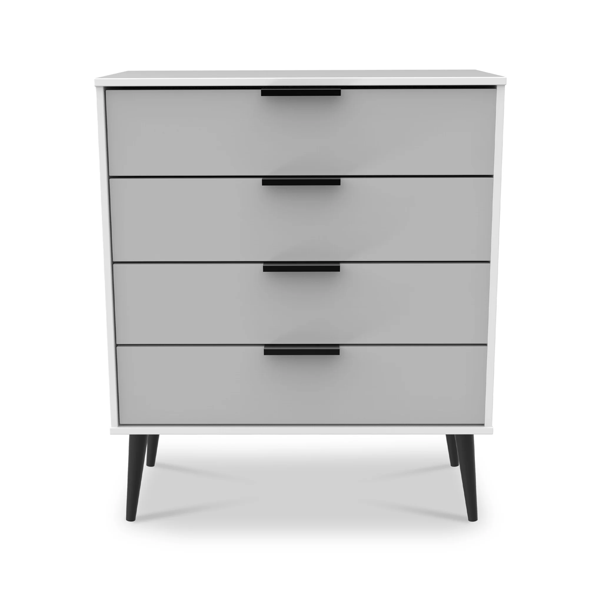 Asher White 4 Drawer Chest with Black Legs - Image 5