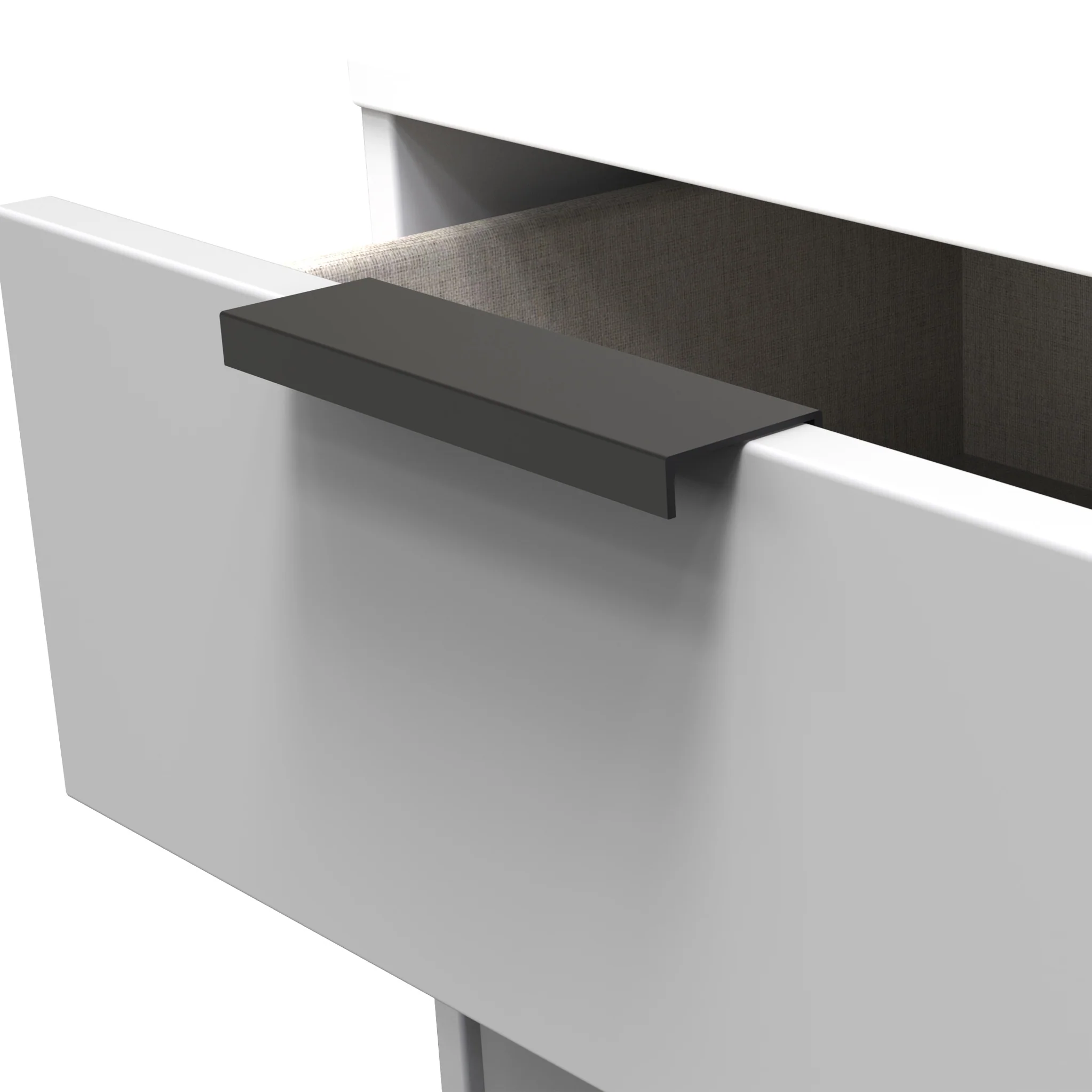Asher White 5 Drawer Tallboy with Black Legs - Image 6