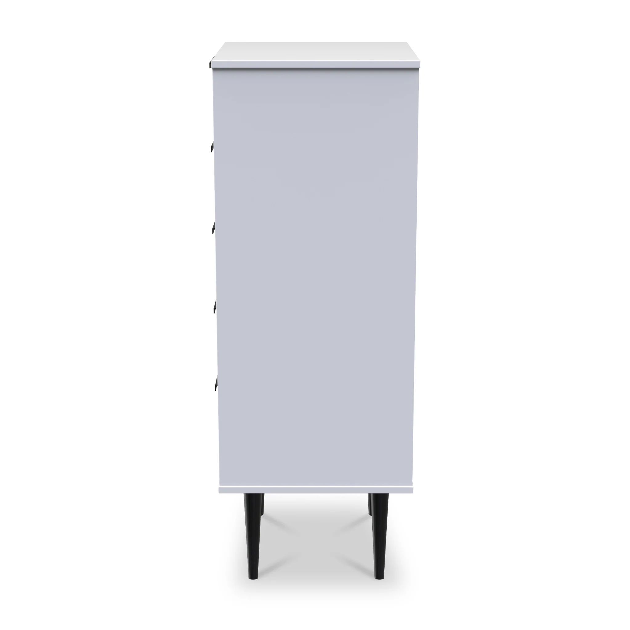 Asher White 5 Drawer Tallboy with Black Legs - Image 8