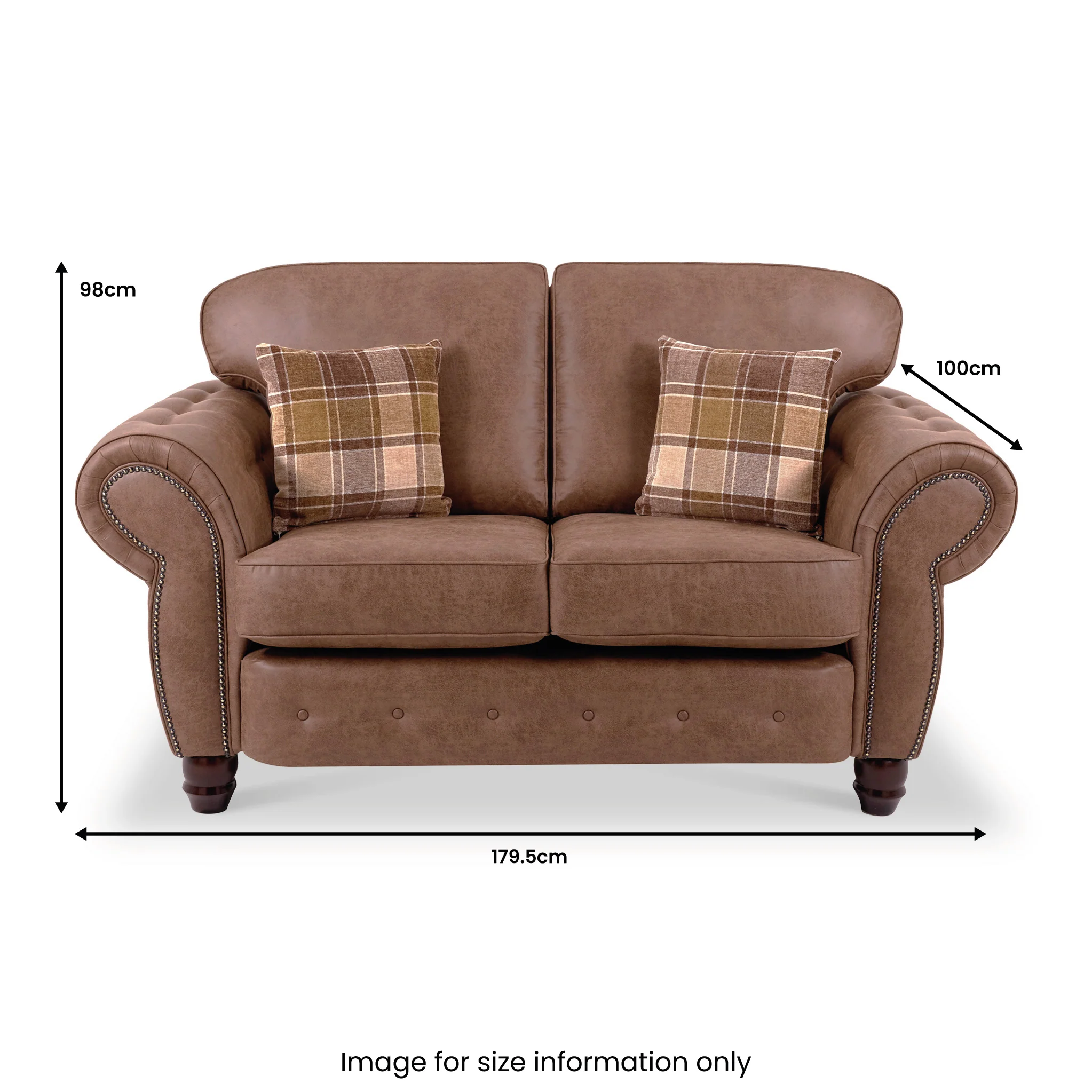 Ashford Faux Leather 2 Seater Sofa - Image 6