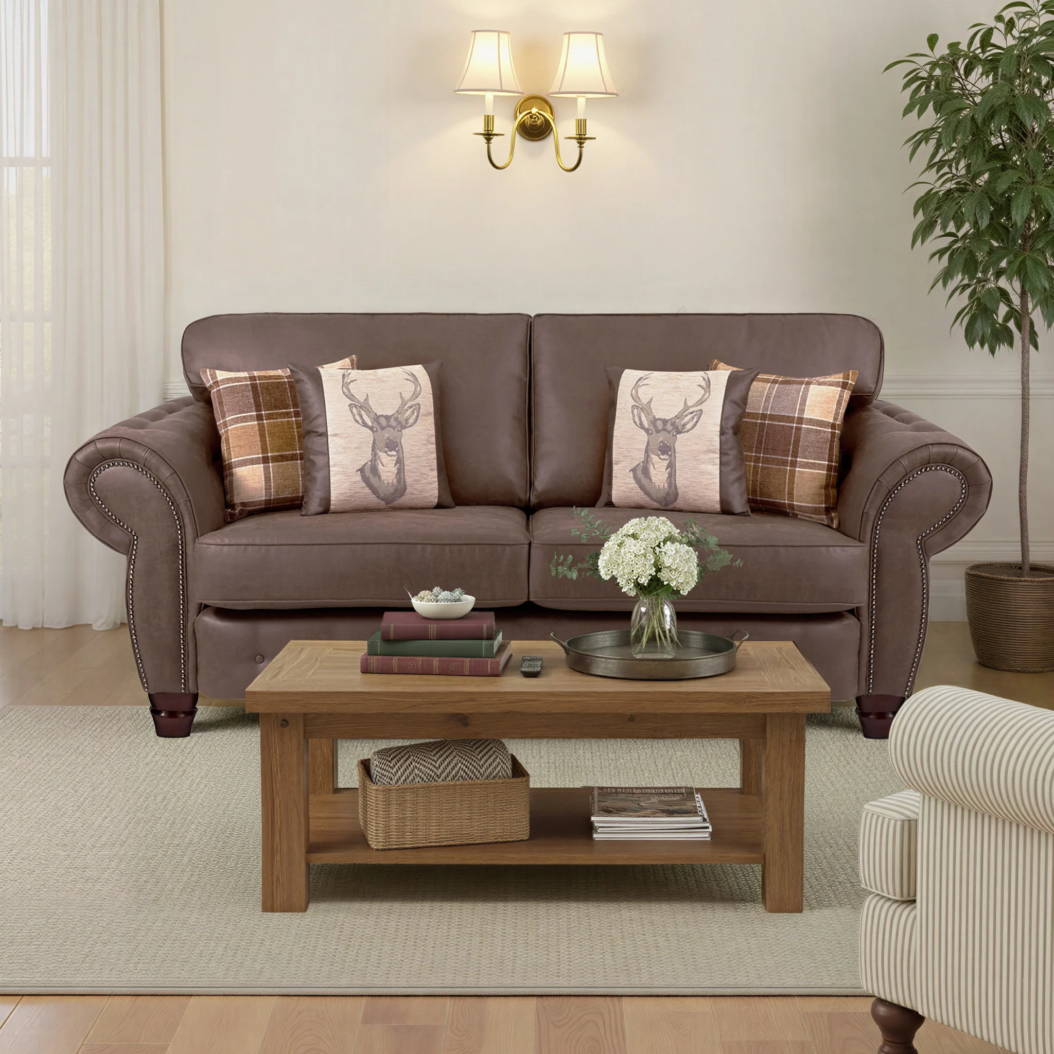 Ashford Faux Leather 3 Seater Sofa - Image 2