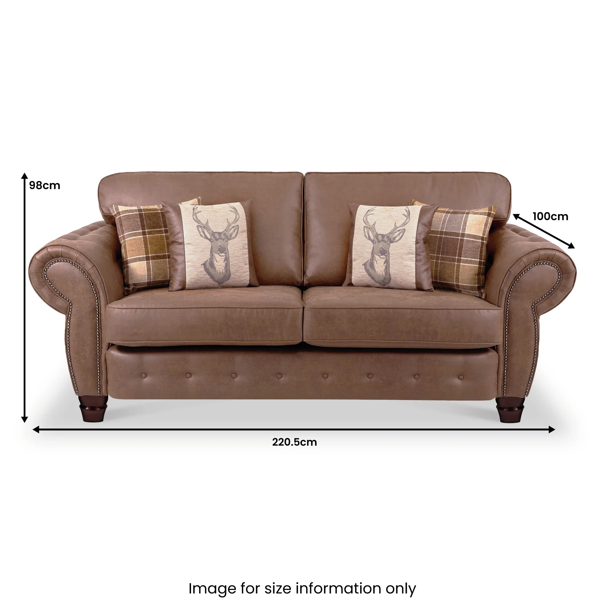 Ashford Faux Leather 3 Seater Sofa - Image 6