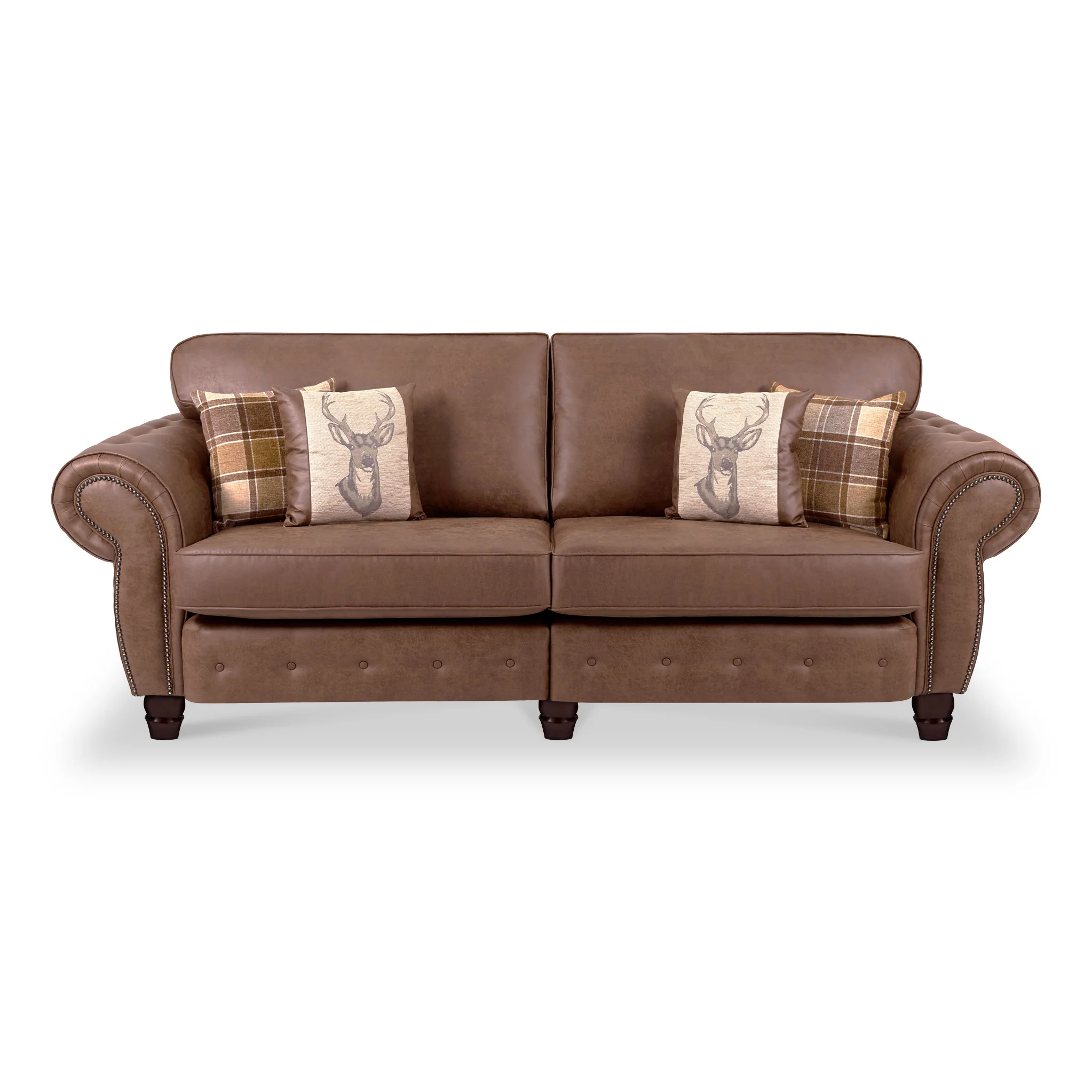 Ashford Faux Leather 4 Seater Sofa - Image 3