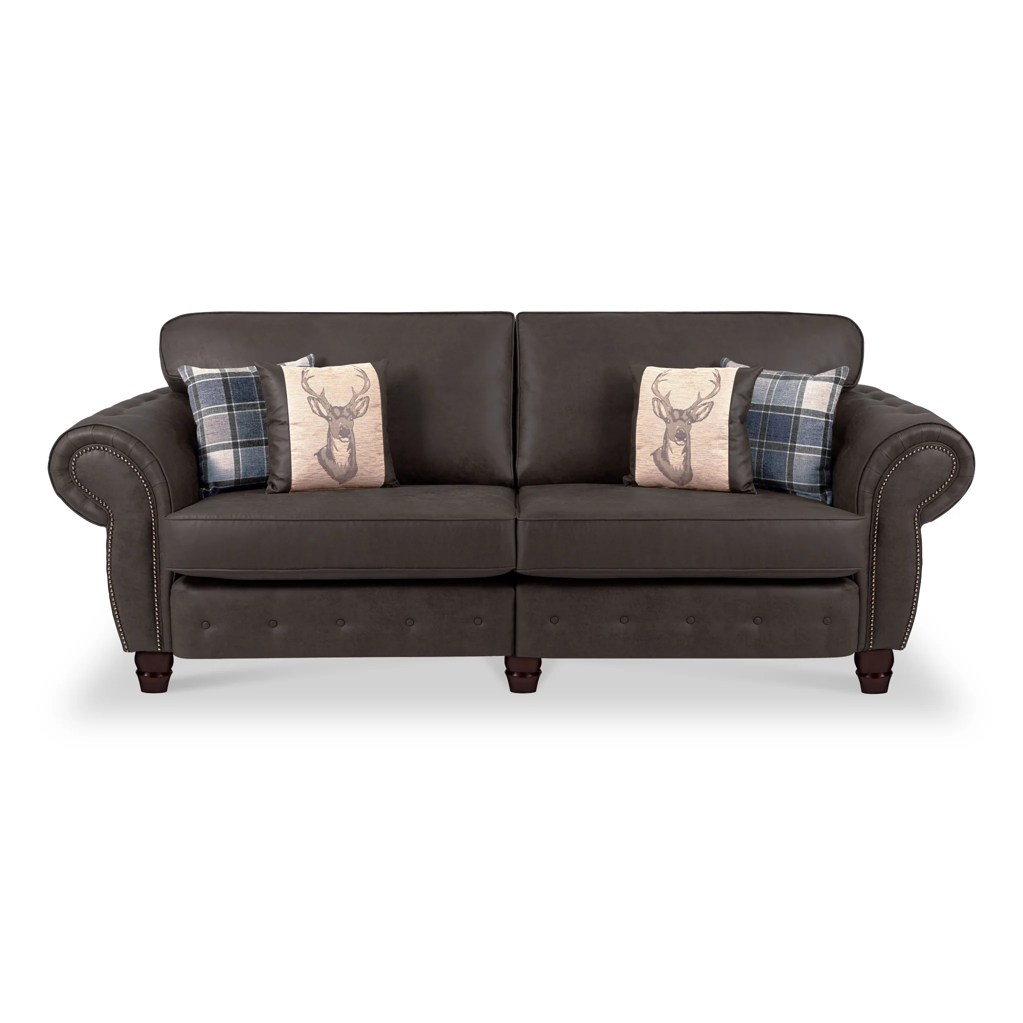Ashford Faux Leather 4 Seater Sofa - Image 5