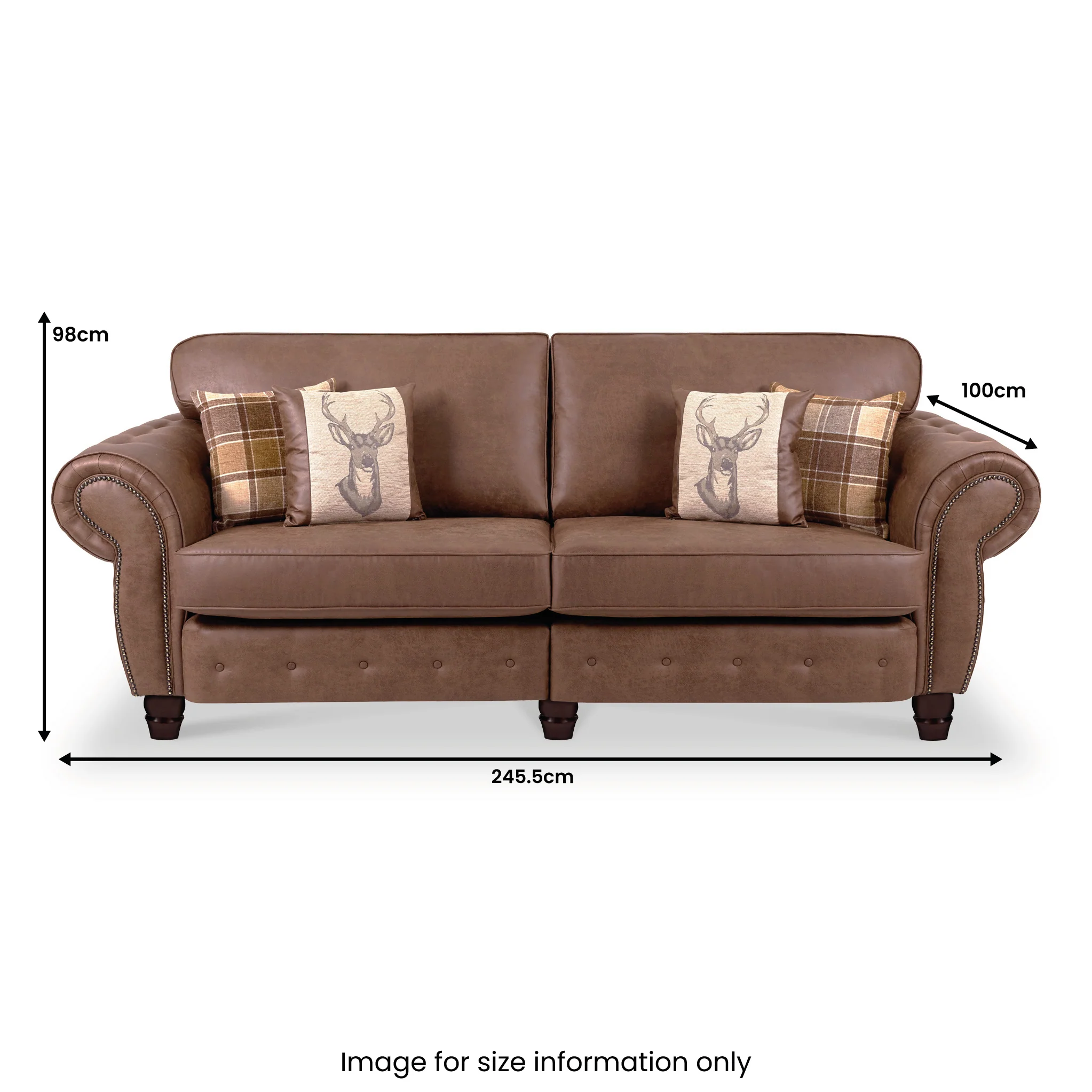 Ashford Faux Leather 4 Seater Sofa - Image 6