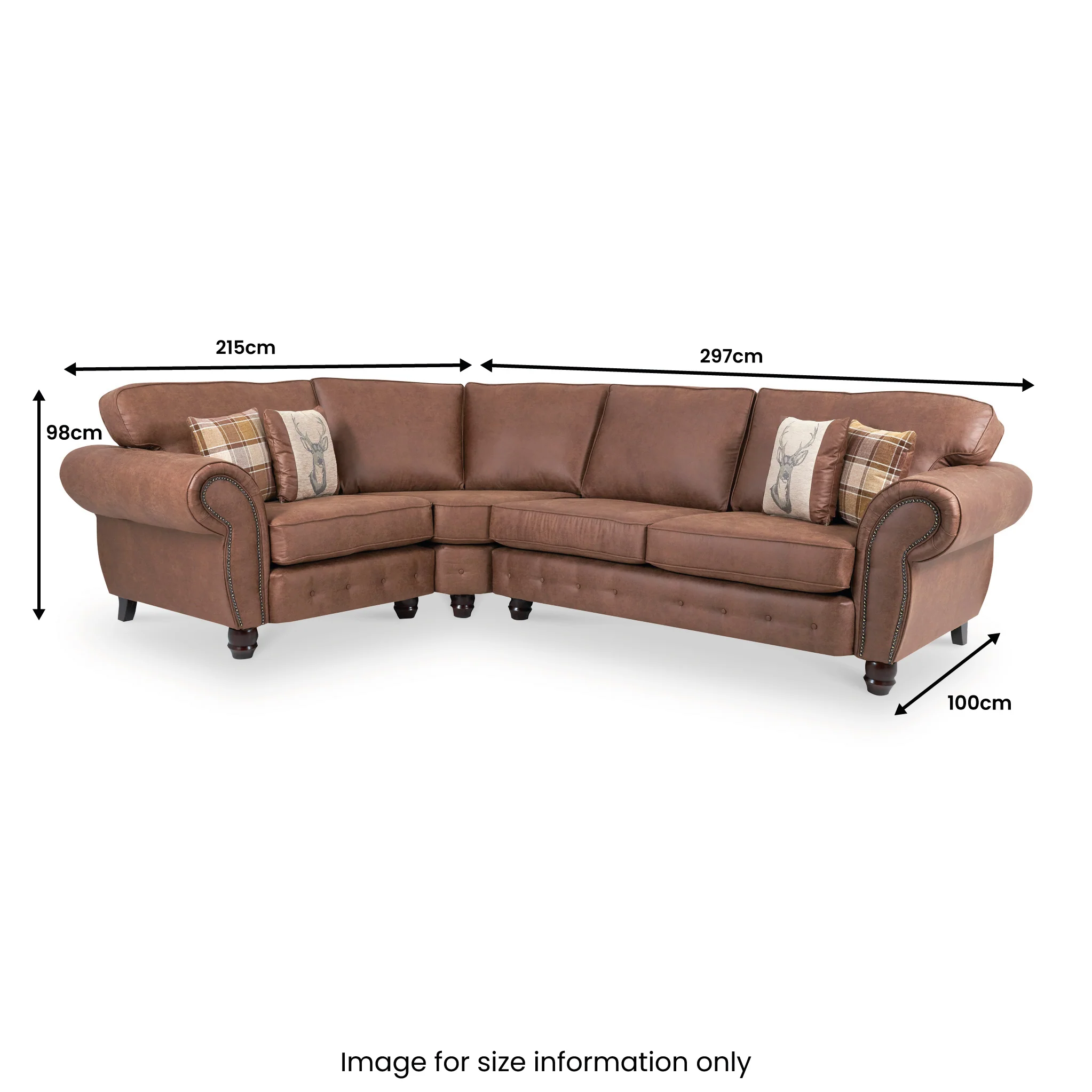 Ashford Faux Leather Corner Sofa - Image 10