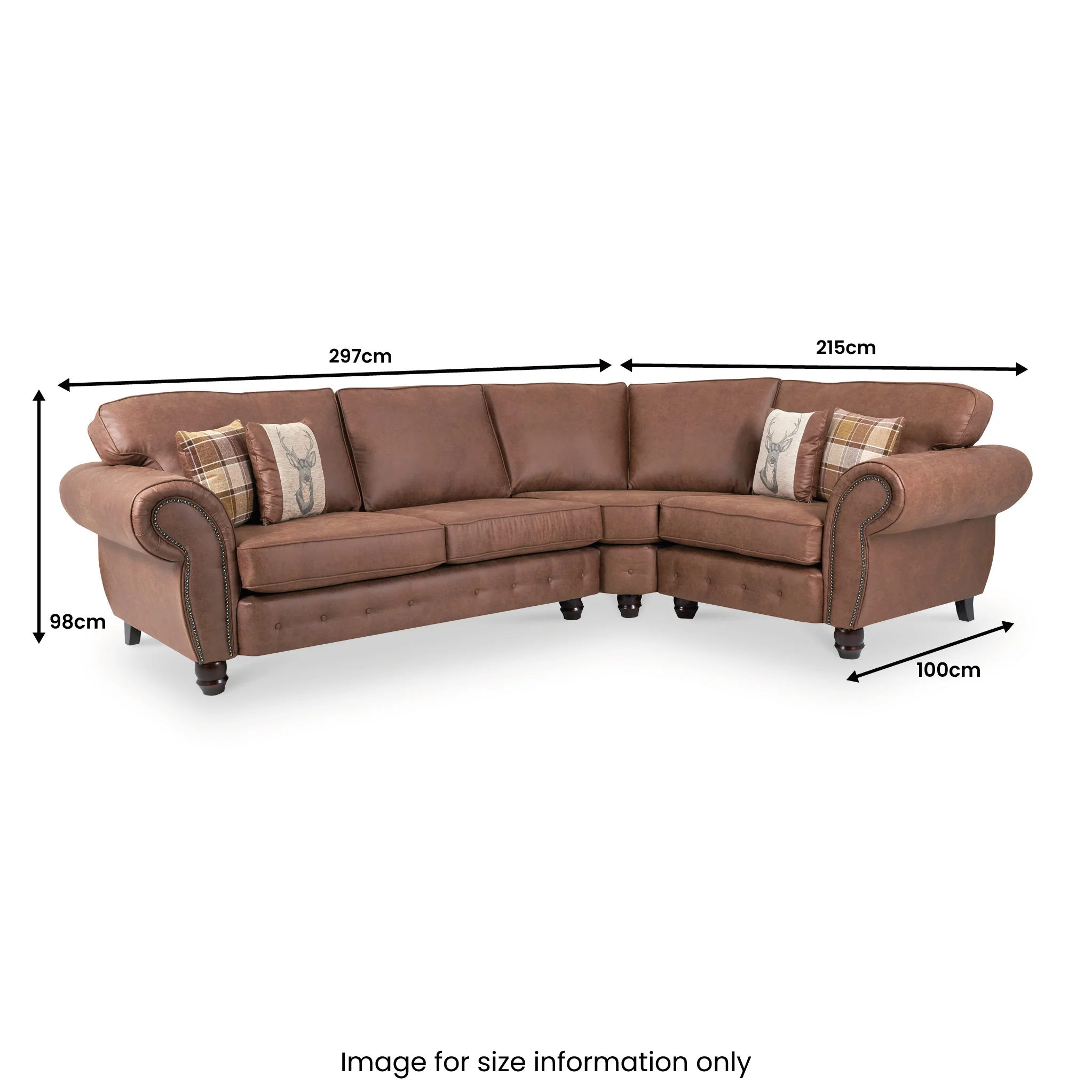 Ashford Faux Leather Corner Sofa - Image 11