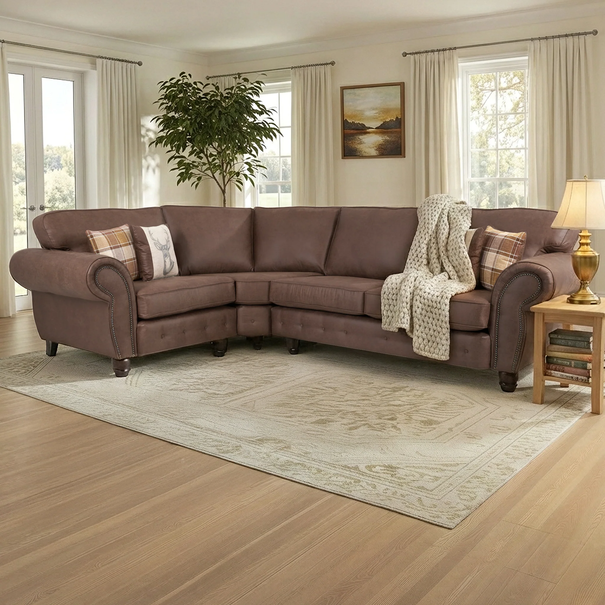 Ashford Faux Leather Corner Sofa - Image 2